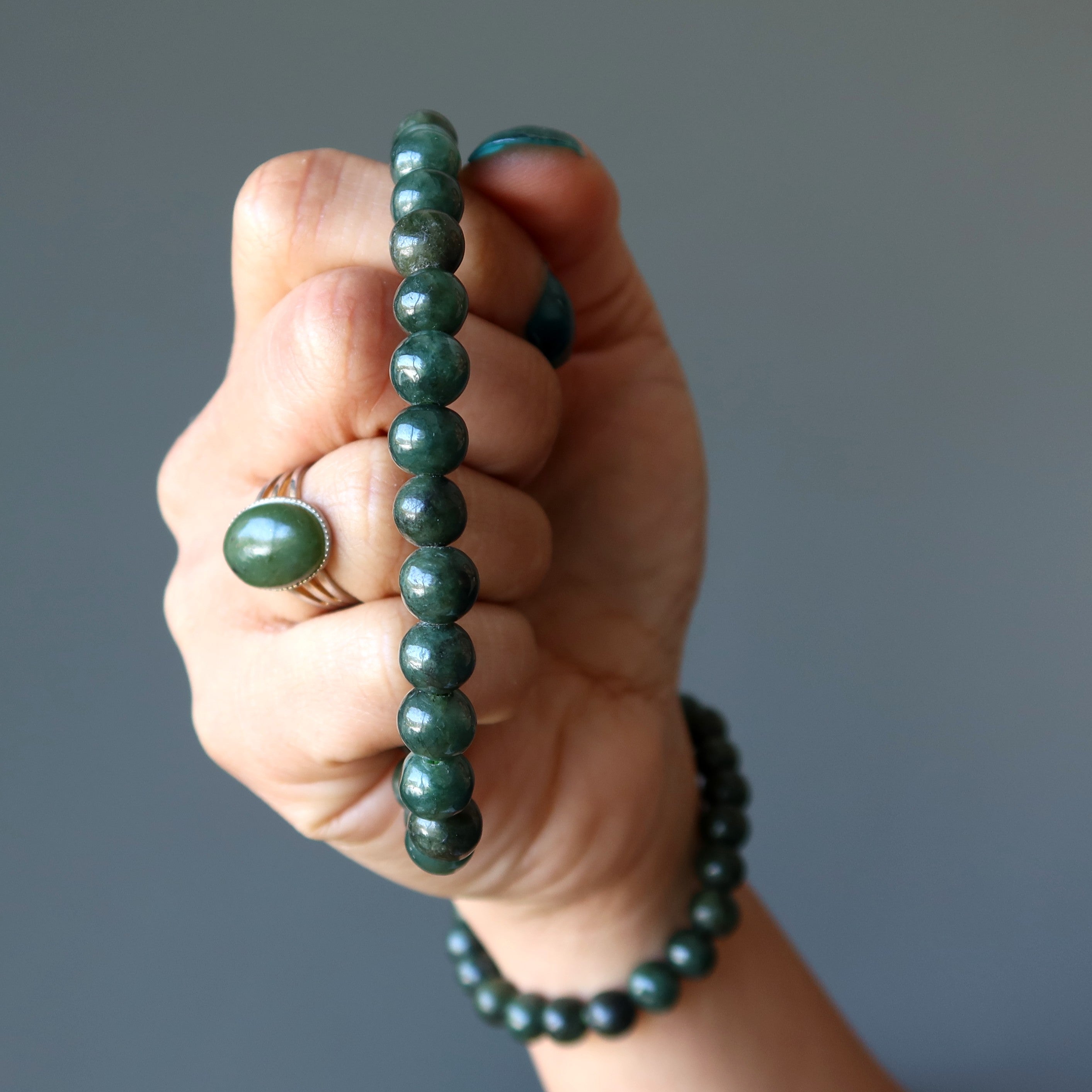 Jade Bracelet Dark Green Jadeite Lucky Gem