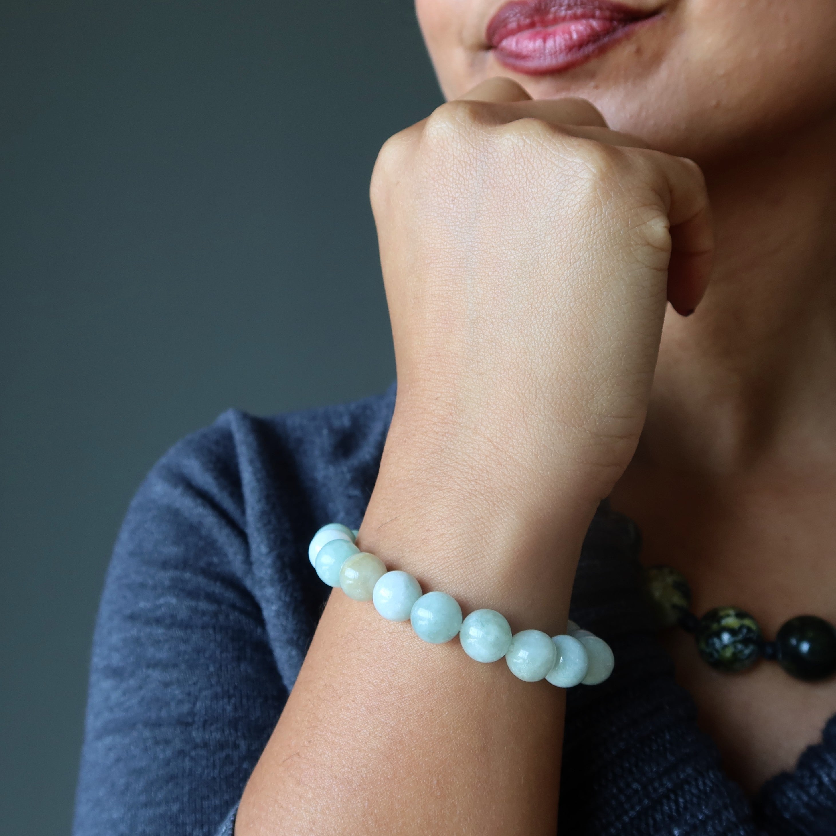 Bracelet de jade vert pierres précieuses prospérité
