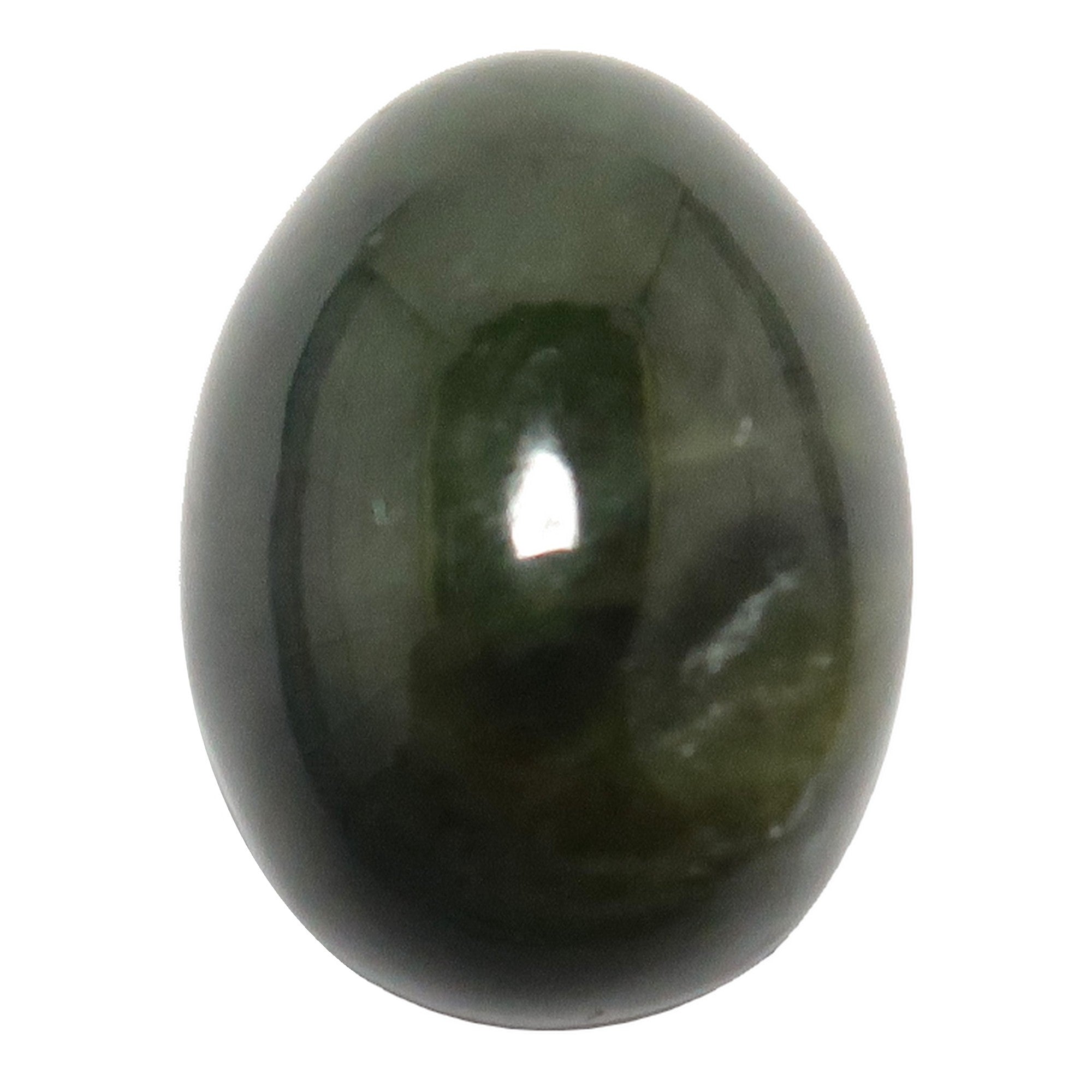 Œuf de Yoni Néphrite Verte Mon Constructeur de Nid d'Argent Pierre Précieuse