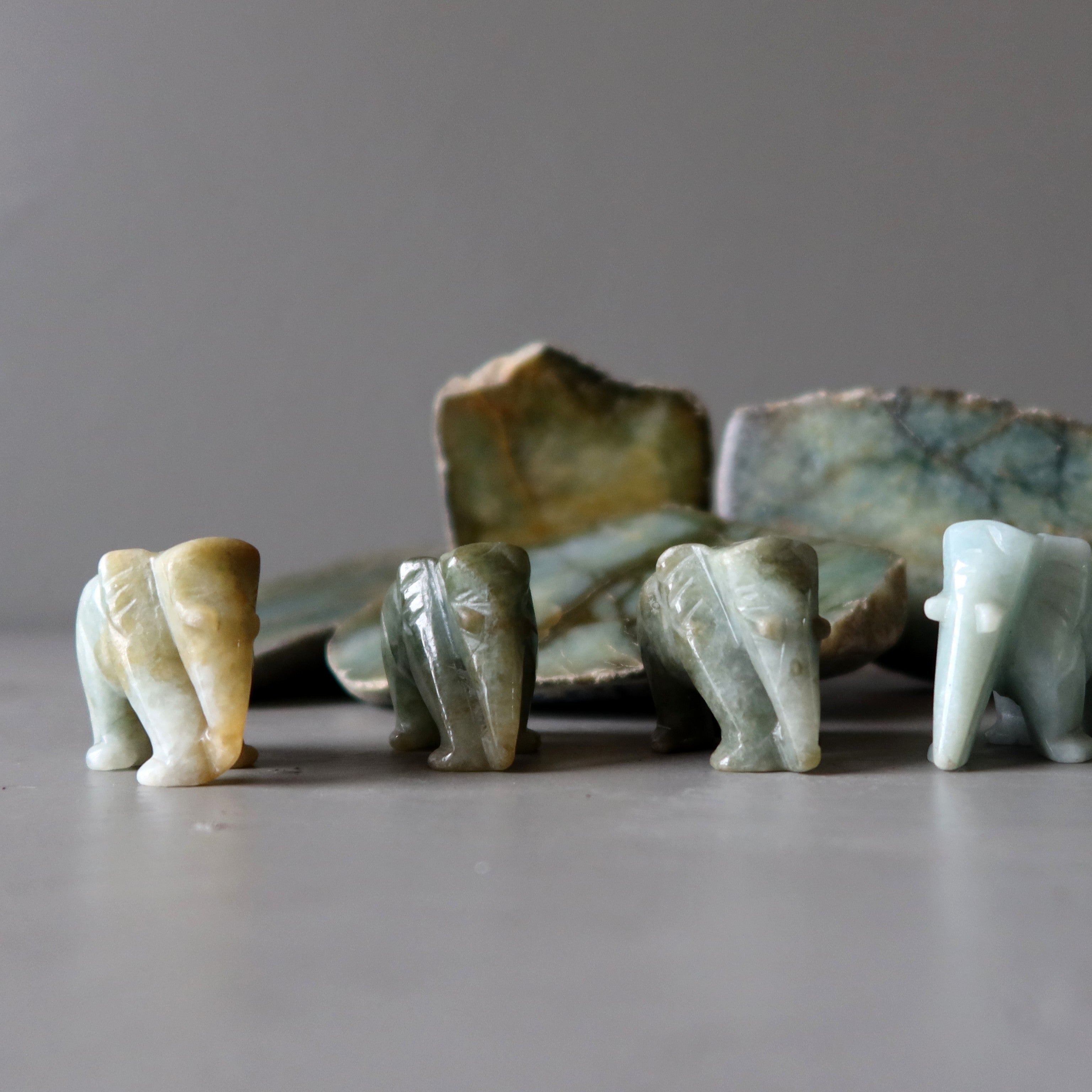 Jade Elephant Green Jadeite Majestic Spirit