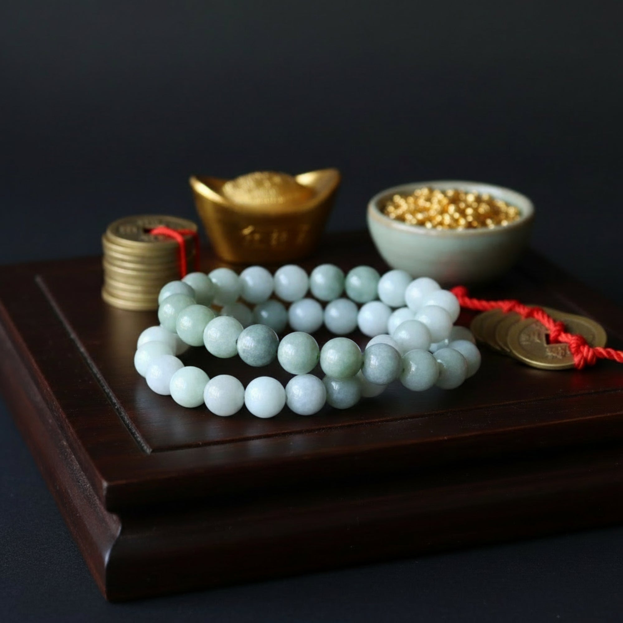 Bracelet de jade vert pierres précieuses prospérité