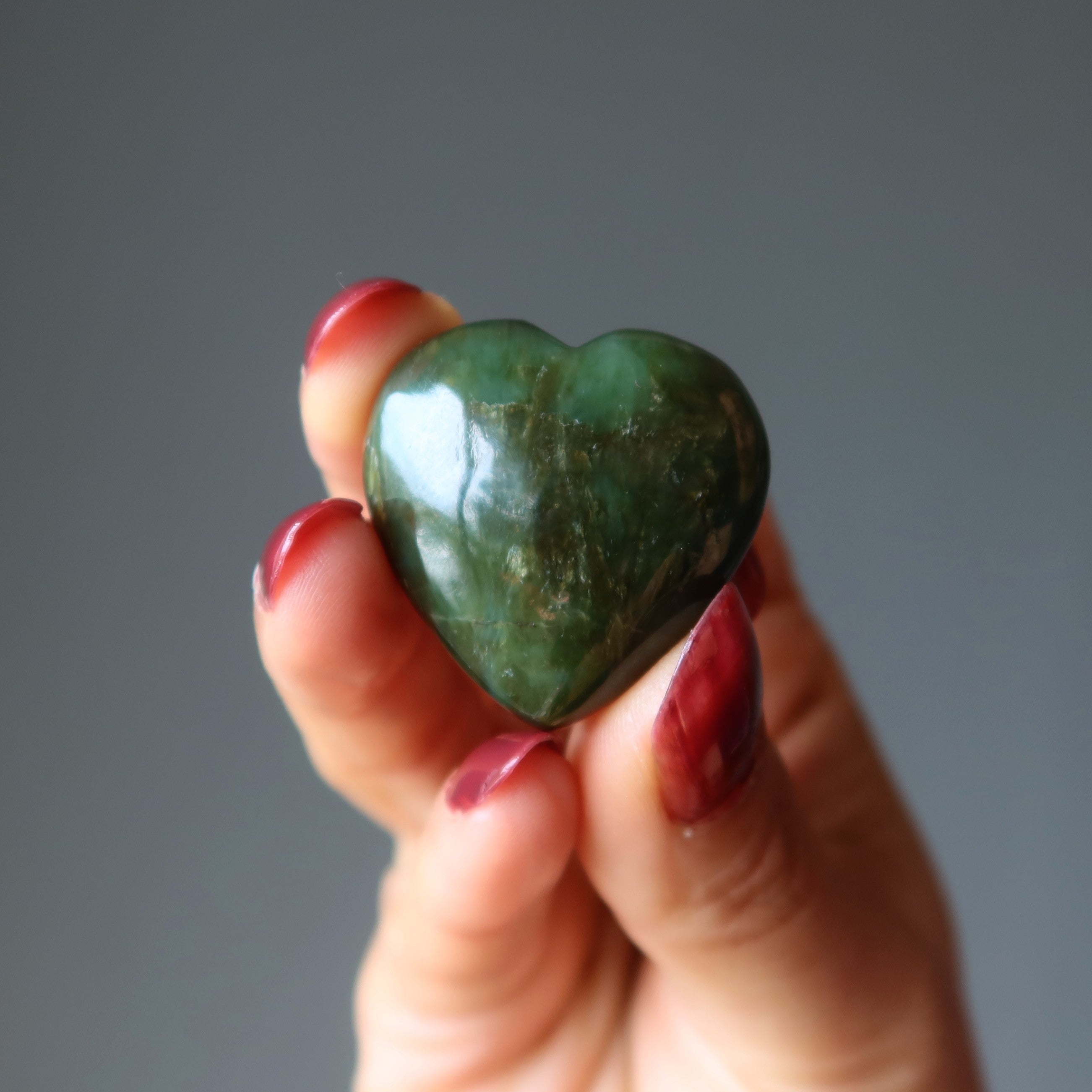 Jade Heart Love Gem Canadian Nephrite Crystal