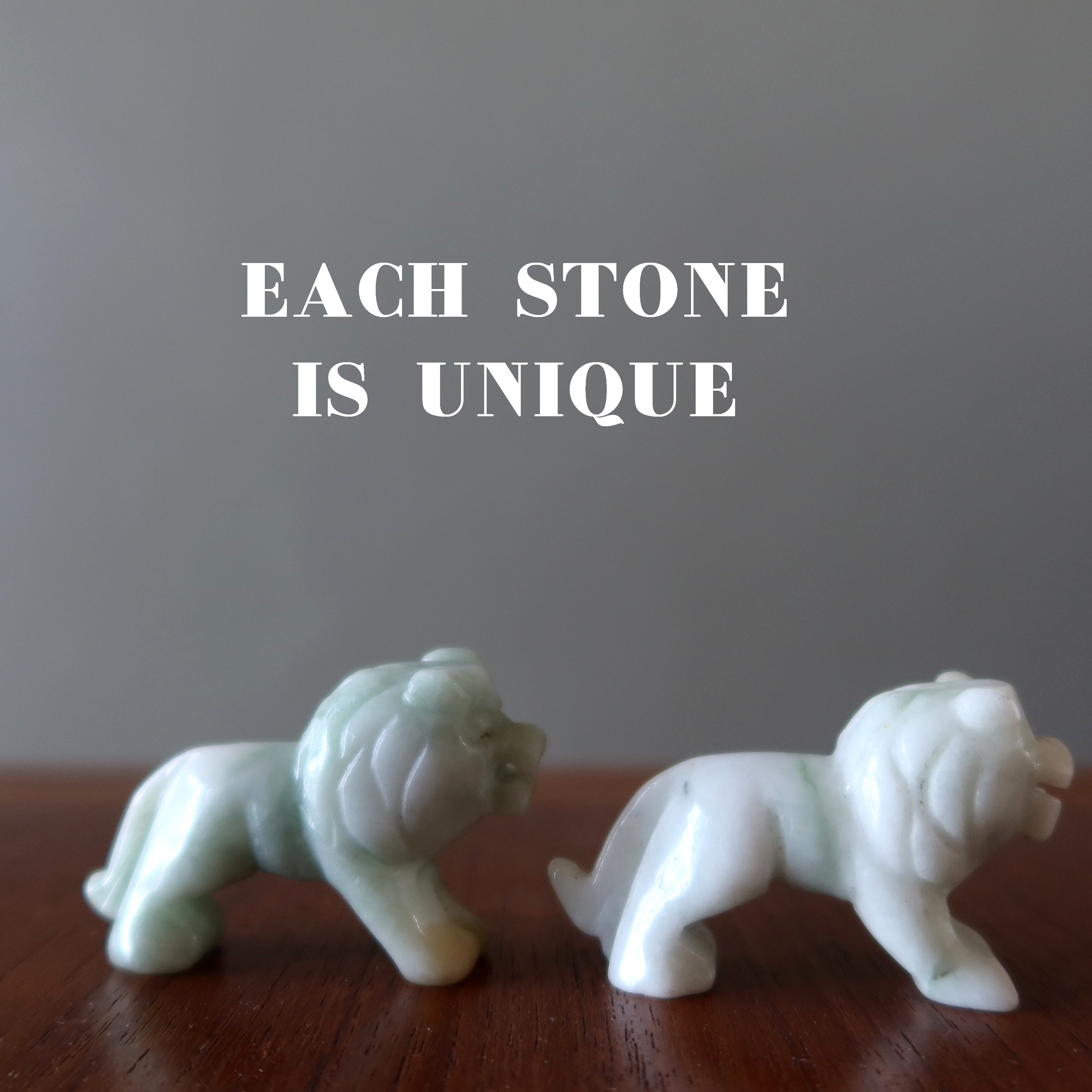 Jade Lion Lucky Life Leader Green Jadeite Crystal Animal Figurine