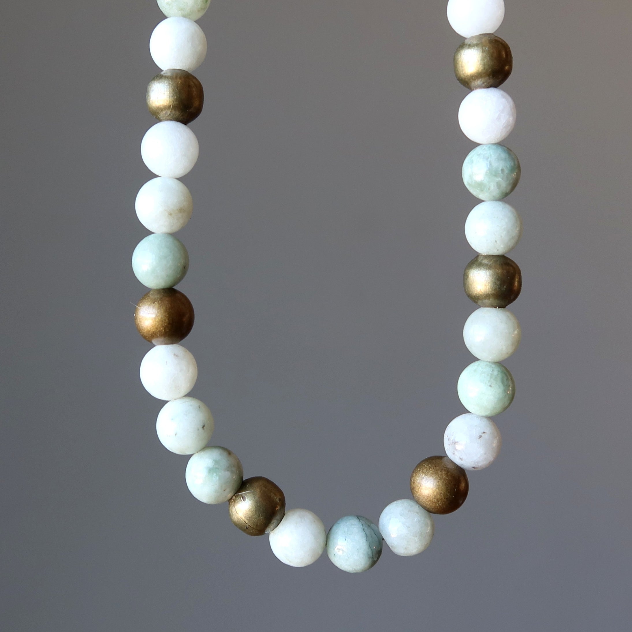 Jade Necklace Luxe Nephrite Crystals Brass