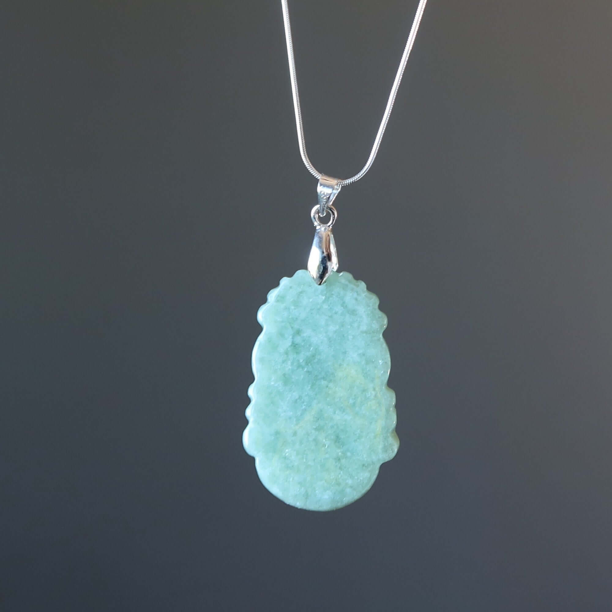 Collier Serpent en Jade Néphrite Argent Sterling