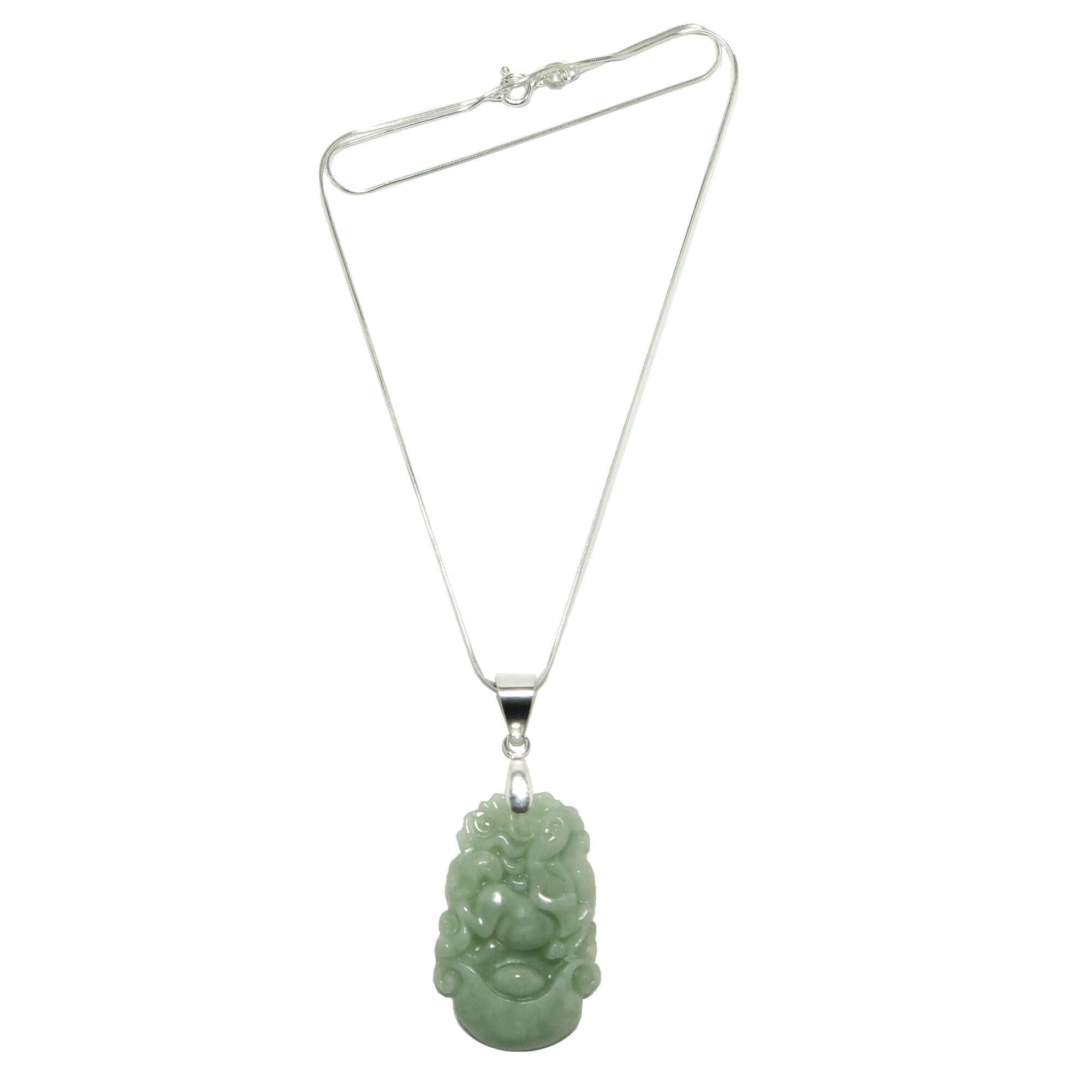 Collier en Jade Année du Cheval 2026 Argent Sterling