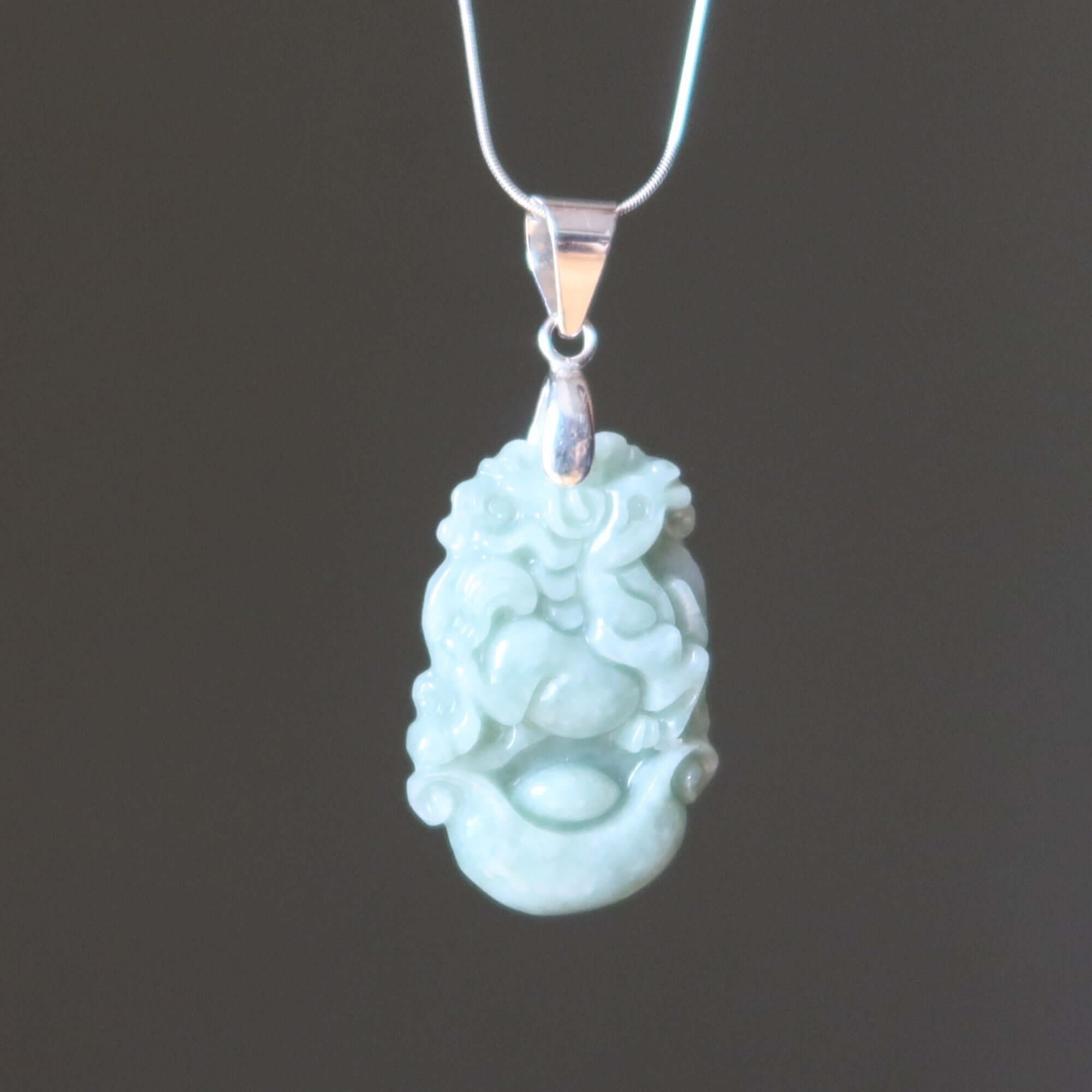 Collier en Jade Année du Cheval 2026 Argent Sterling