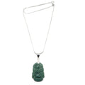 Collier en jade dragon néphrite verte argent sterling