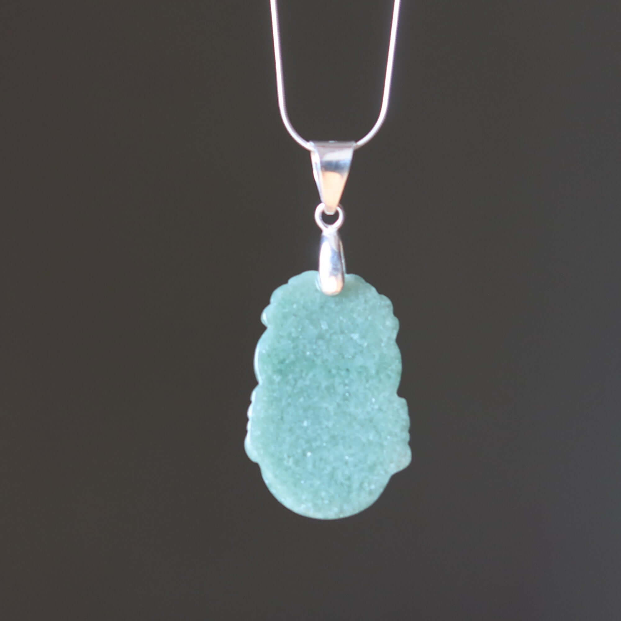 Collier en jade dragon néphrite verte argent sterling