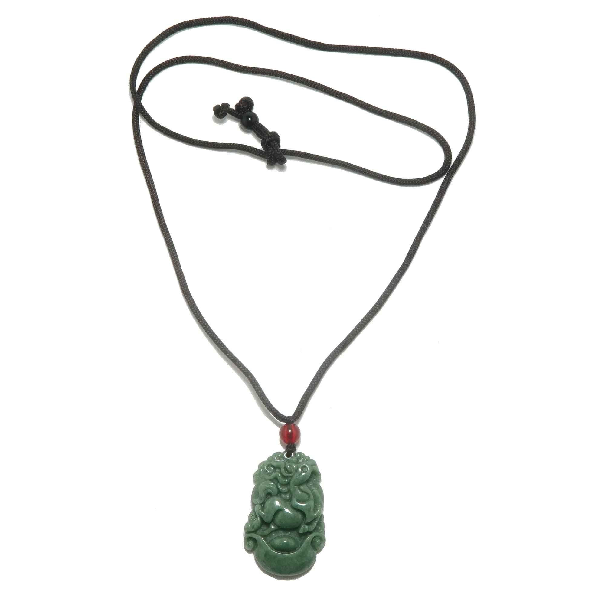 Jade Necklace Year of the Horse 2026 Brown Cord