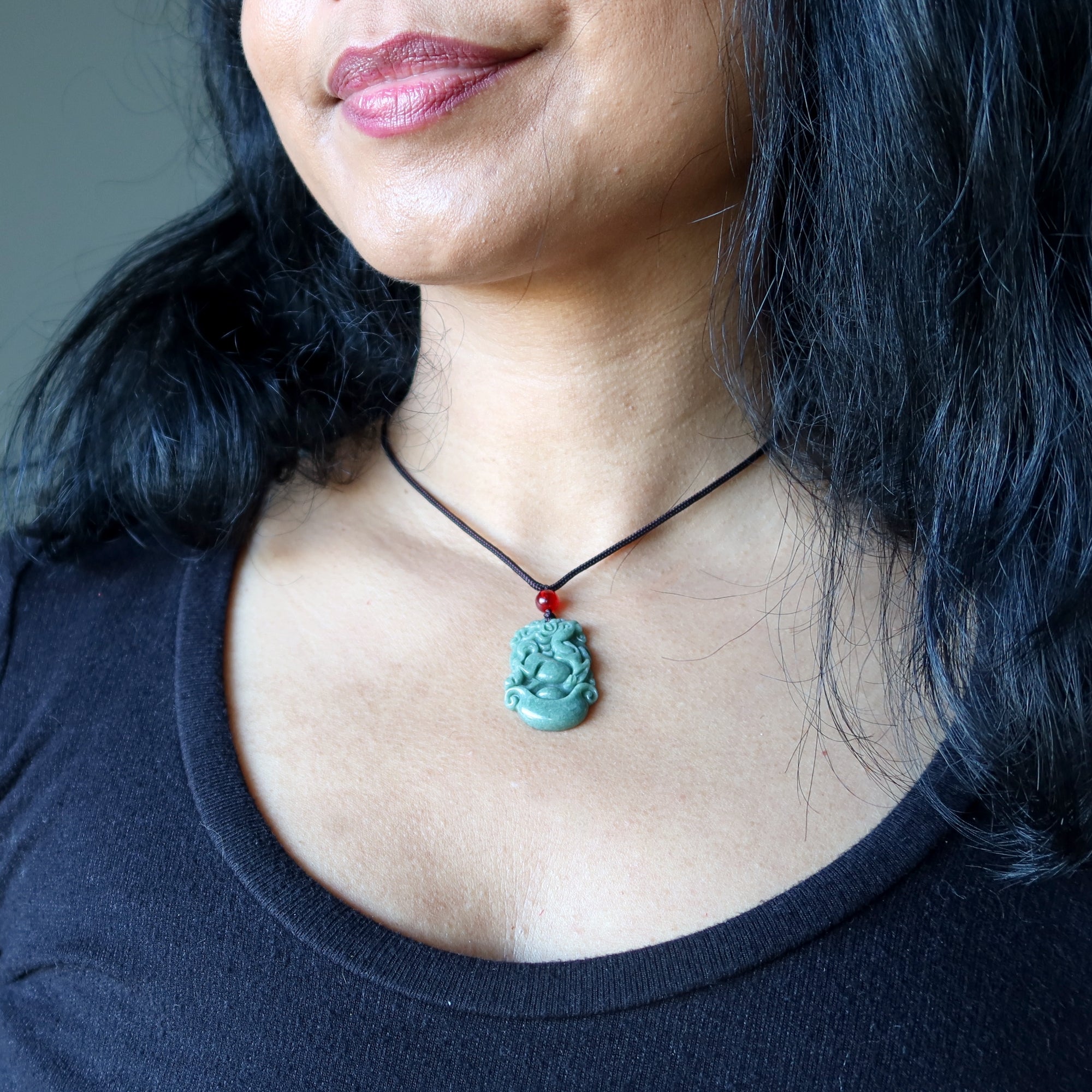 Jade Necklace Year of the Horse 2026 Brown Cord