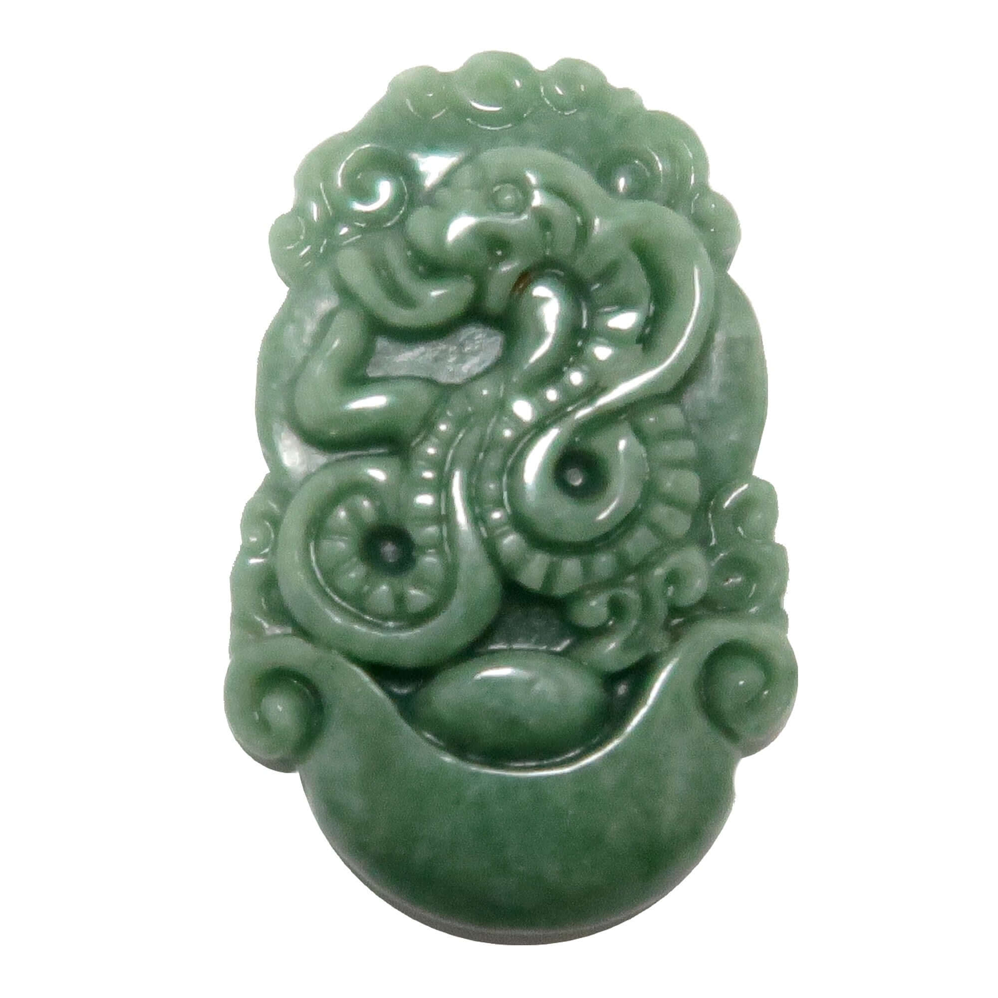 Collier Serpent en Jade Néphrite Argent Sterling
