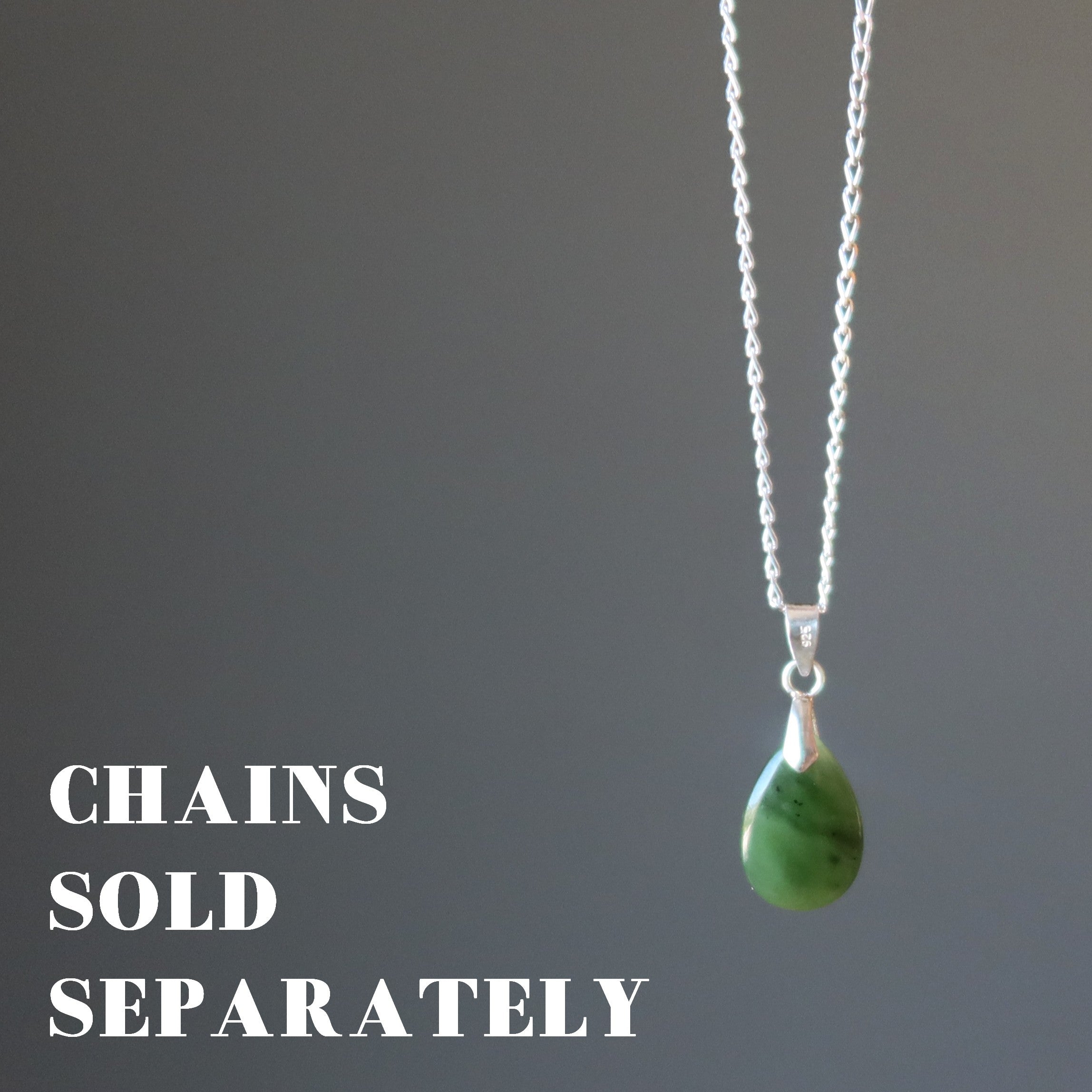 Pendentif de Jade Jour de Chance Néphrite Verte Argent Sterling