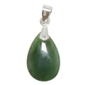 Pendentif de Jade Jour de Chance Néphrite Verte Argent Sterling