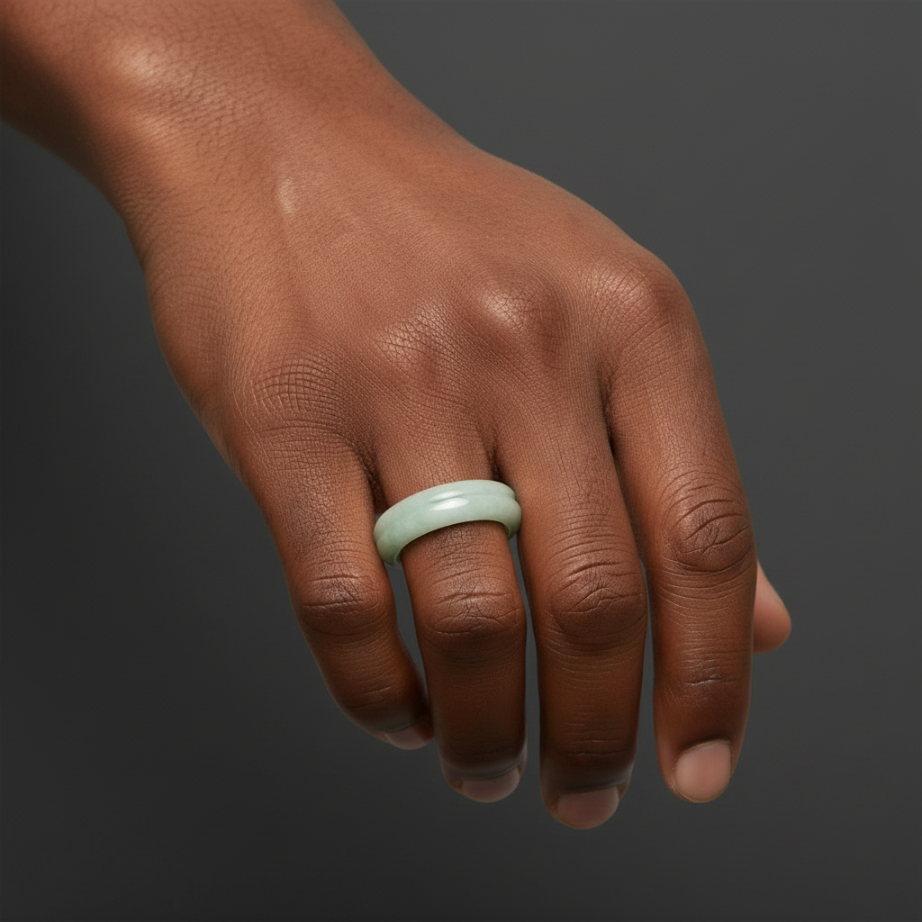 Jadestein Ring Echter Grüner Jadeit Glückskristall