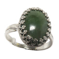 Jade Ring Imperial Noble Gem Sterling Silver Adjustable
