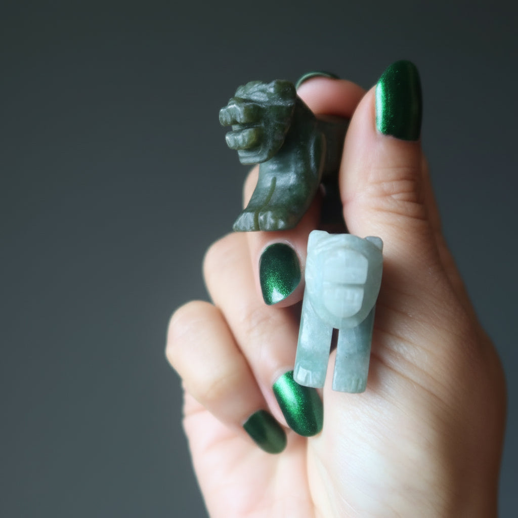 Jade Tiger Tier Grüner Schutz Wohlstand