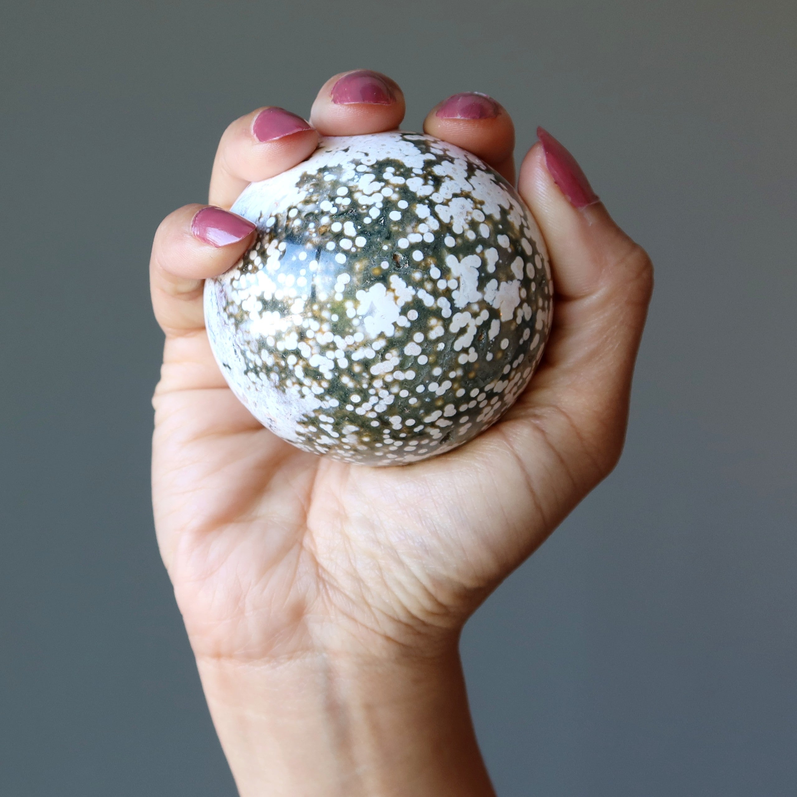 Ocean Jasper Sphere Green White Arctic Crystal Ball