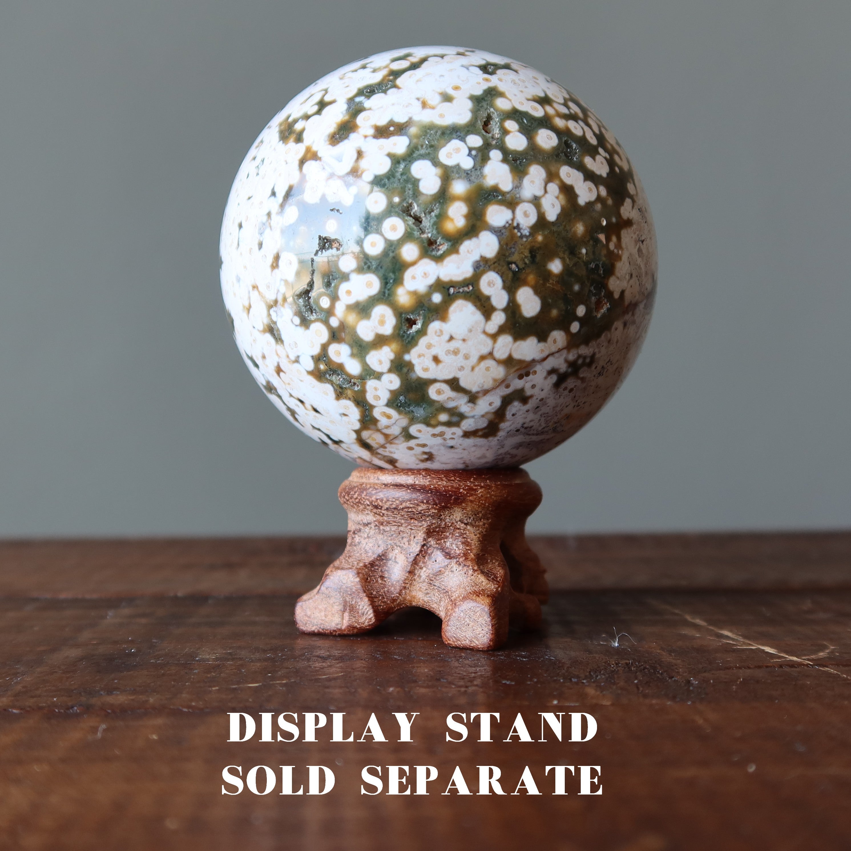 Ocean Jasper Sphere Green White Arctic Crystal Ball