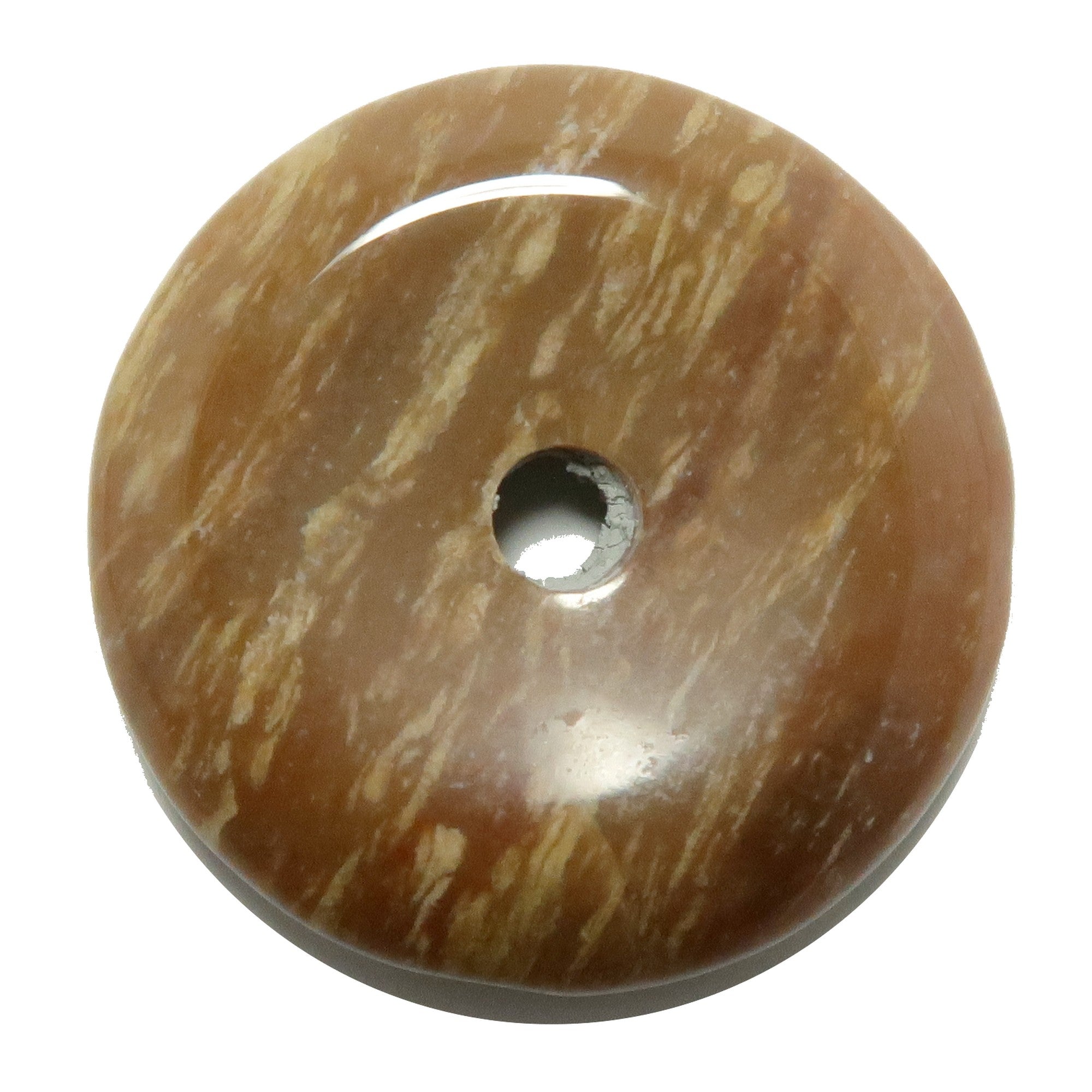 Brauner Jaspis Edelstein Donut mit Beobachter-Schlaufe
