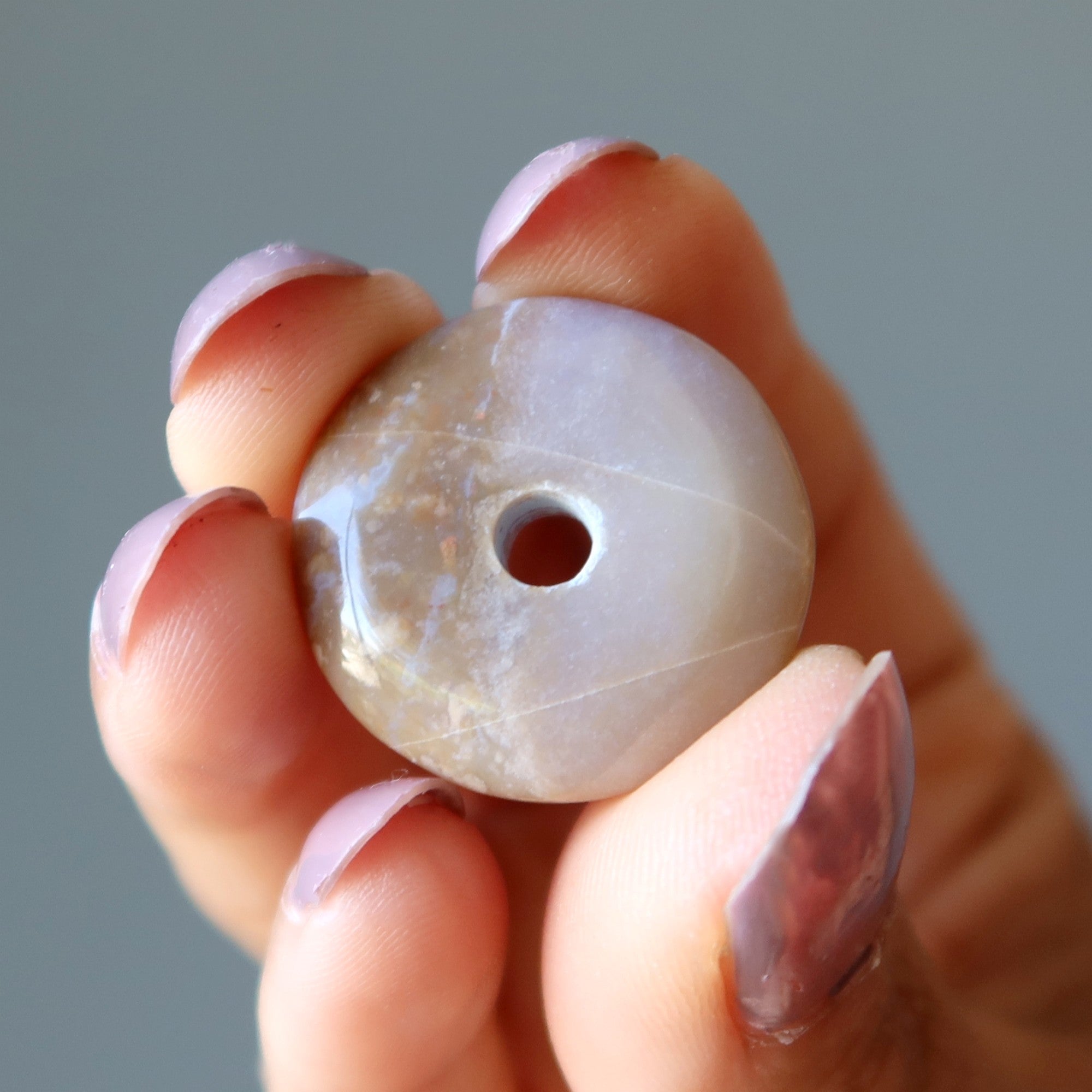 Brauner Jaspis Edelstein Donut mit Beobachter-Schlaufe