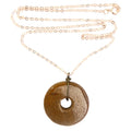 Brown Jasper Necklace Donut 14-Karat Rose Gold