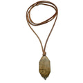 Collier en jaspe Paysage, force au quotidien, cuir marron