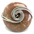 Brown Jasper Ring Chocolate Donut Silver Wire Size 4.25