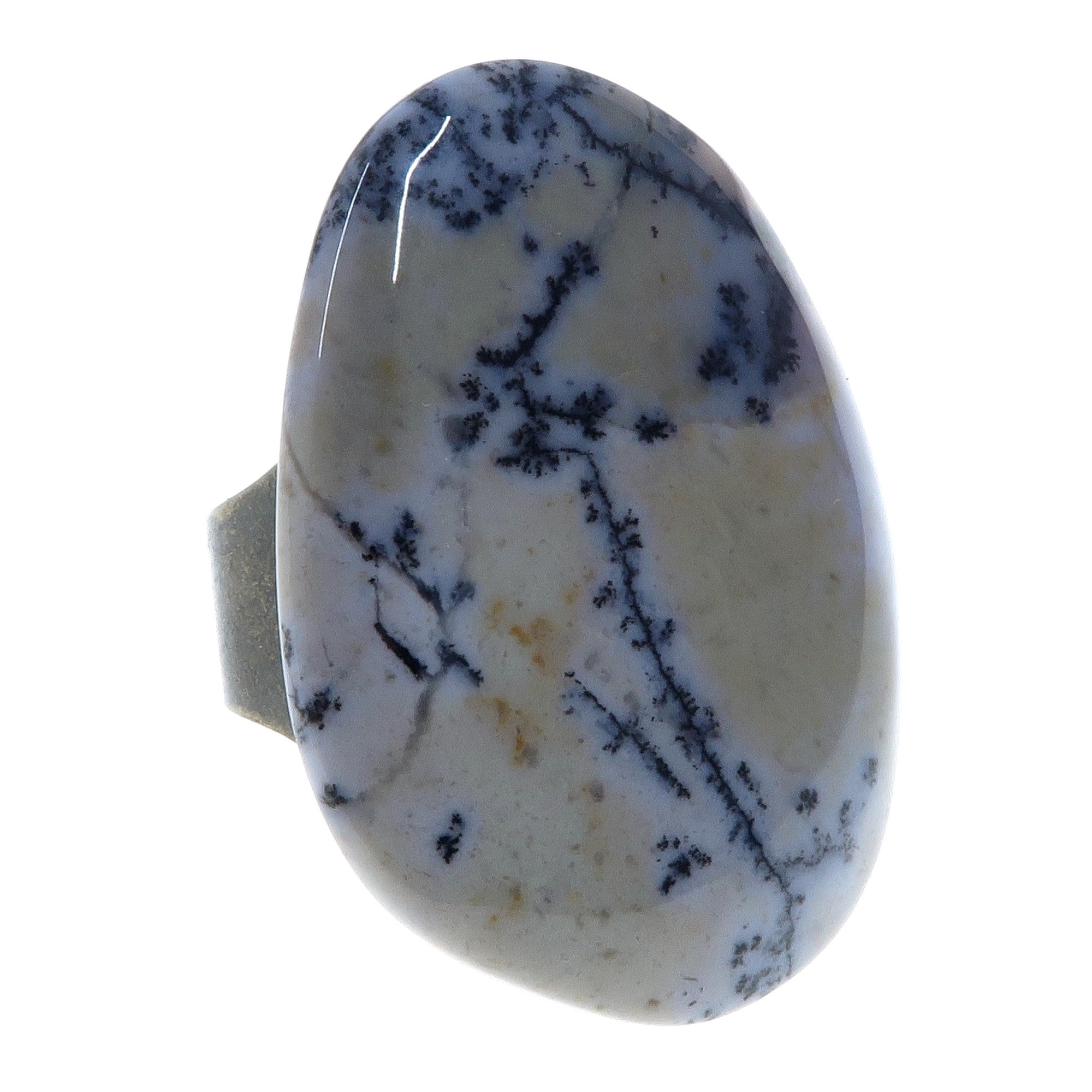 Dendritic Jasper Ring Garden Crystal Bronze Adjustable