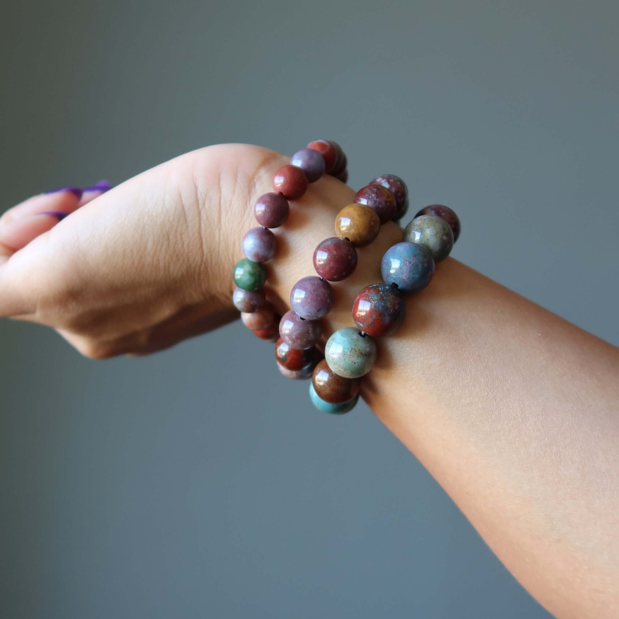 Bracelet Jaspe Fantaisie Cristaux Multicolores Belles Émotions