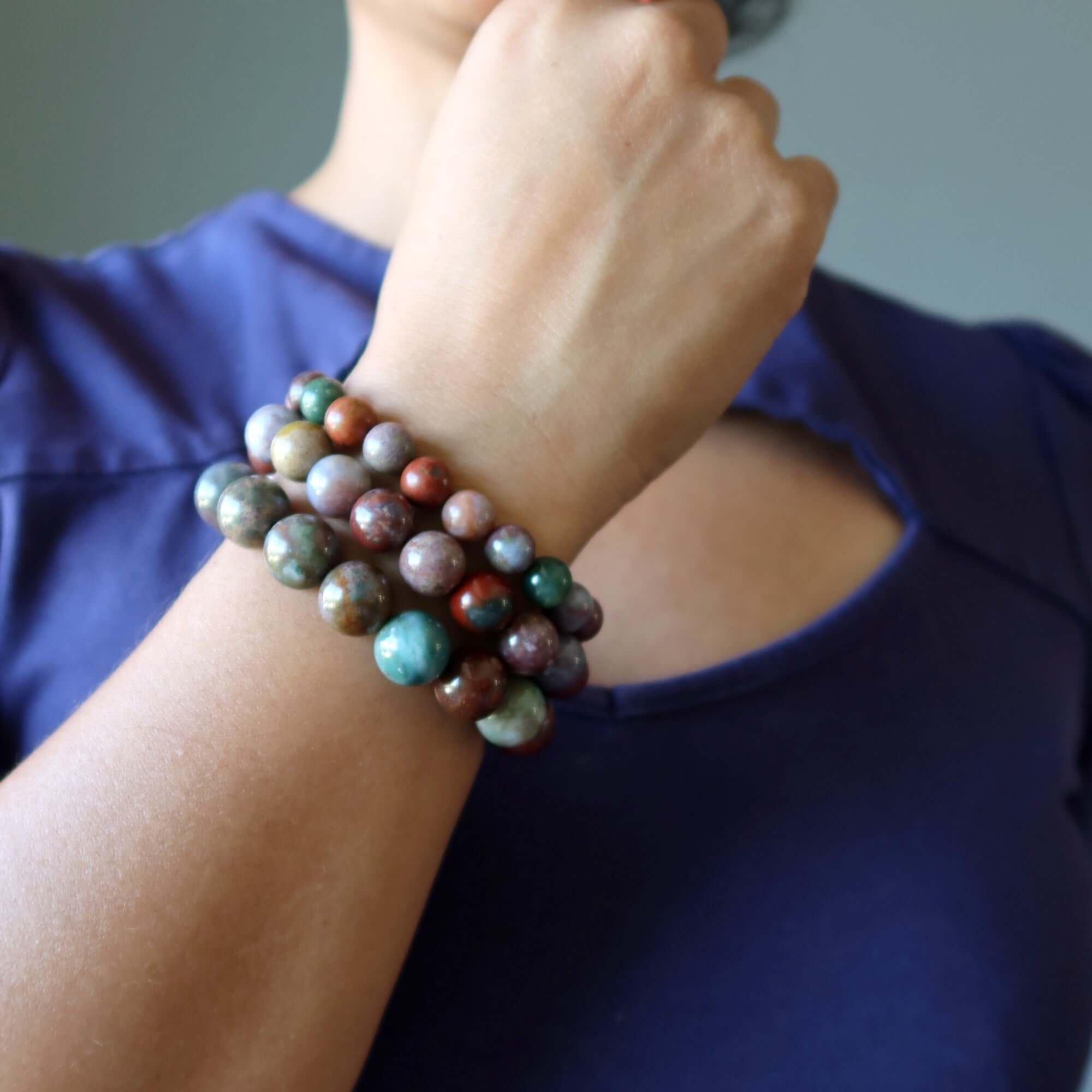 Bracelet Jaspe Fantaisie Cristaux Multicolores Belles Émotions