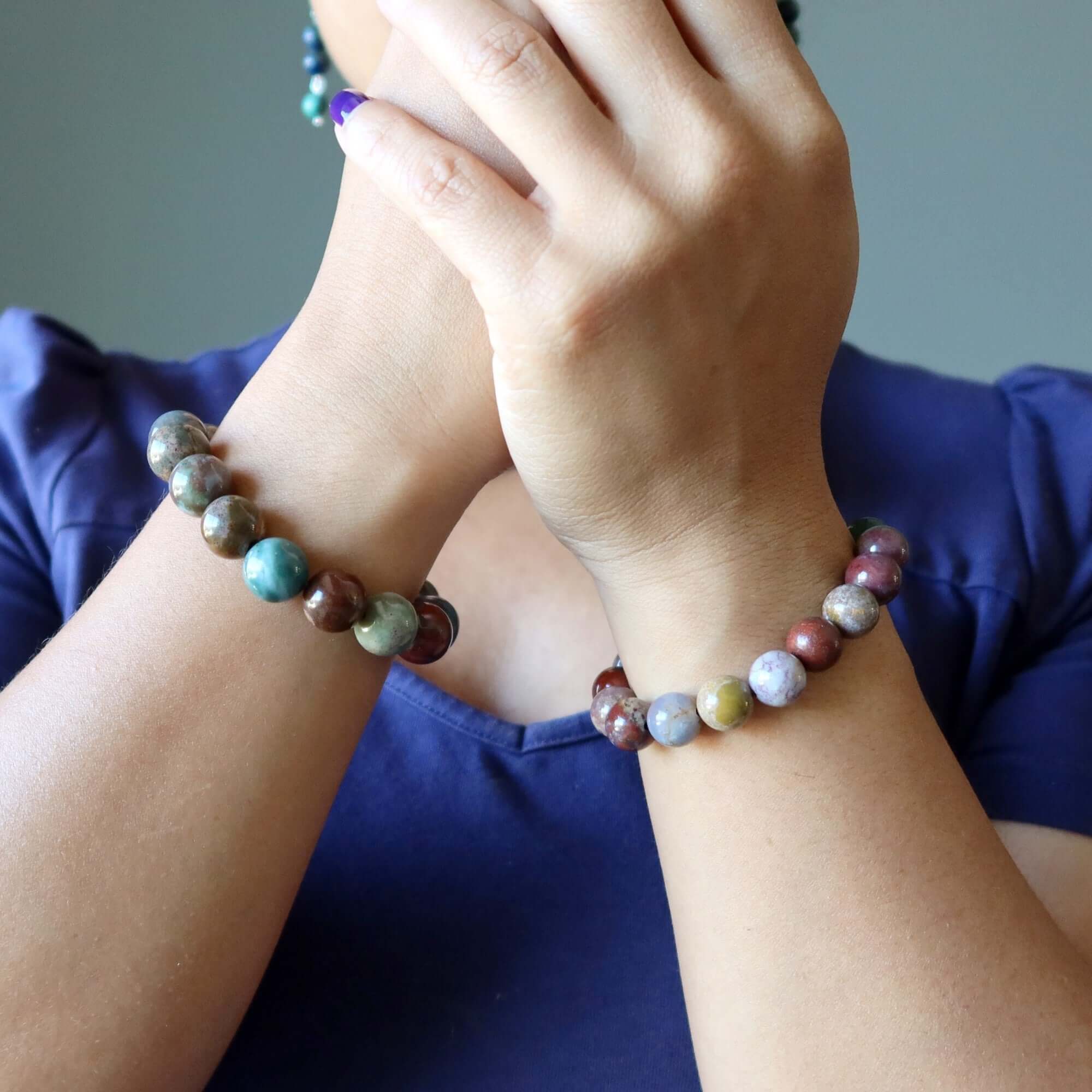 Bracelet Jaspe Fantaisie Cristaux Multicolores Belles Émotions