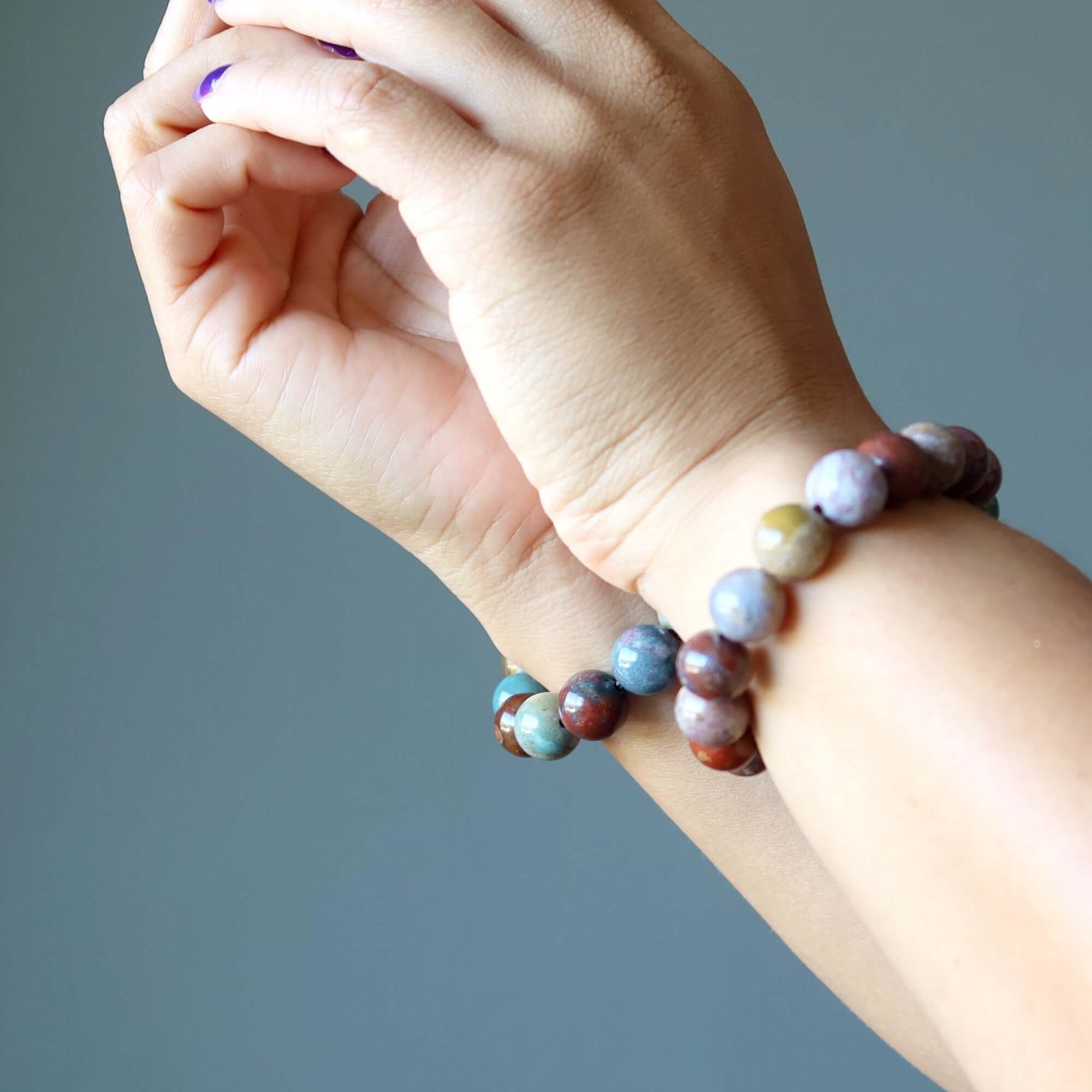 Bracelet Jaspe Fantaisie Cristaux Multicolores Belles Émotions