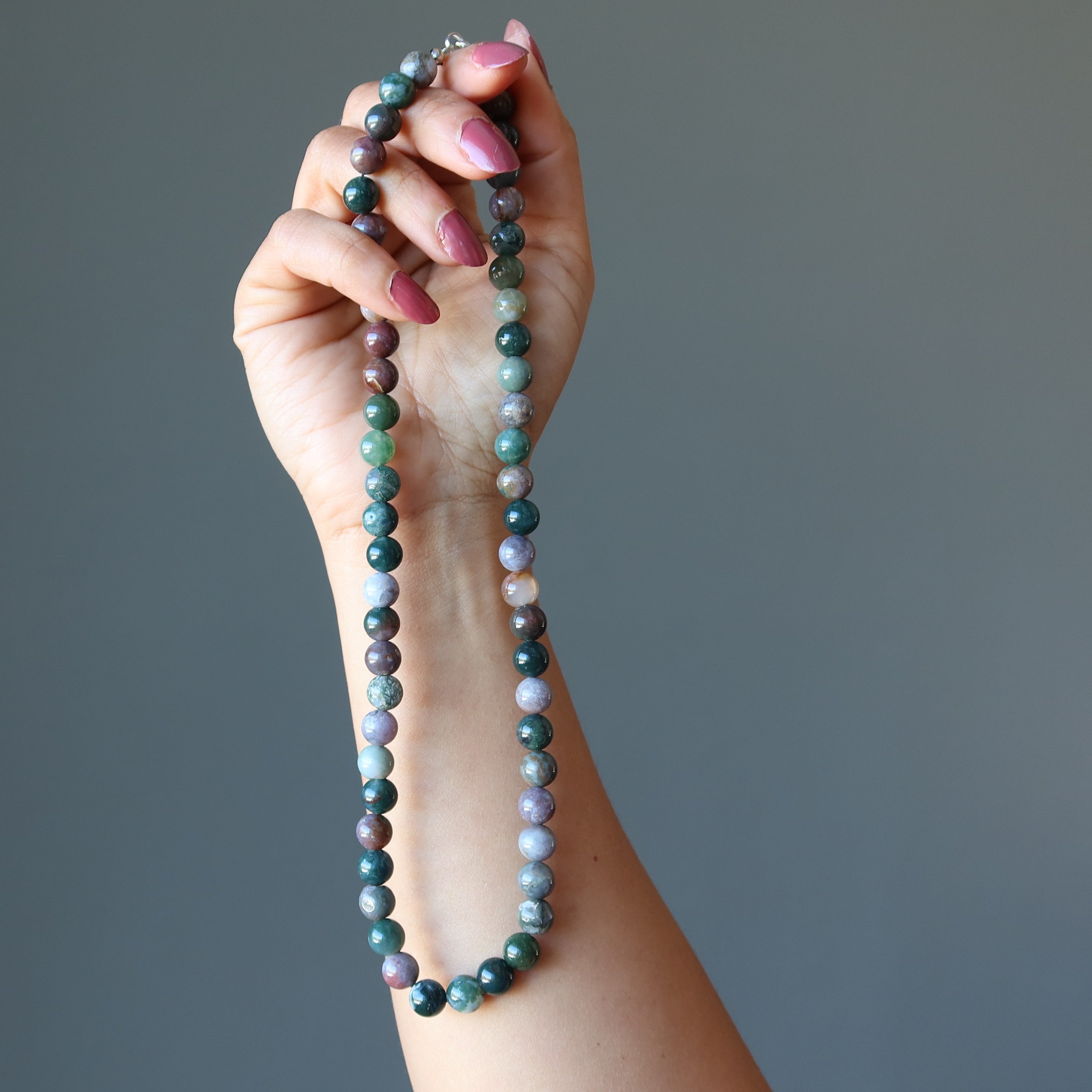 Fancy Jasper Necklace Beaded Play of Colors