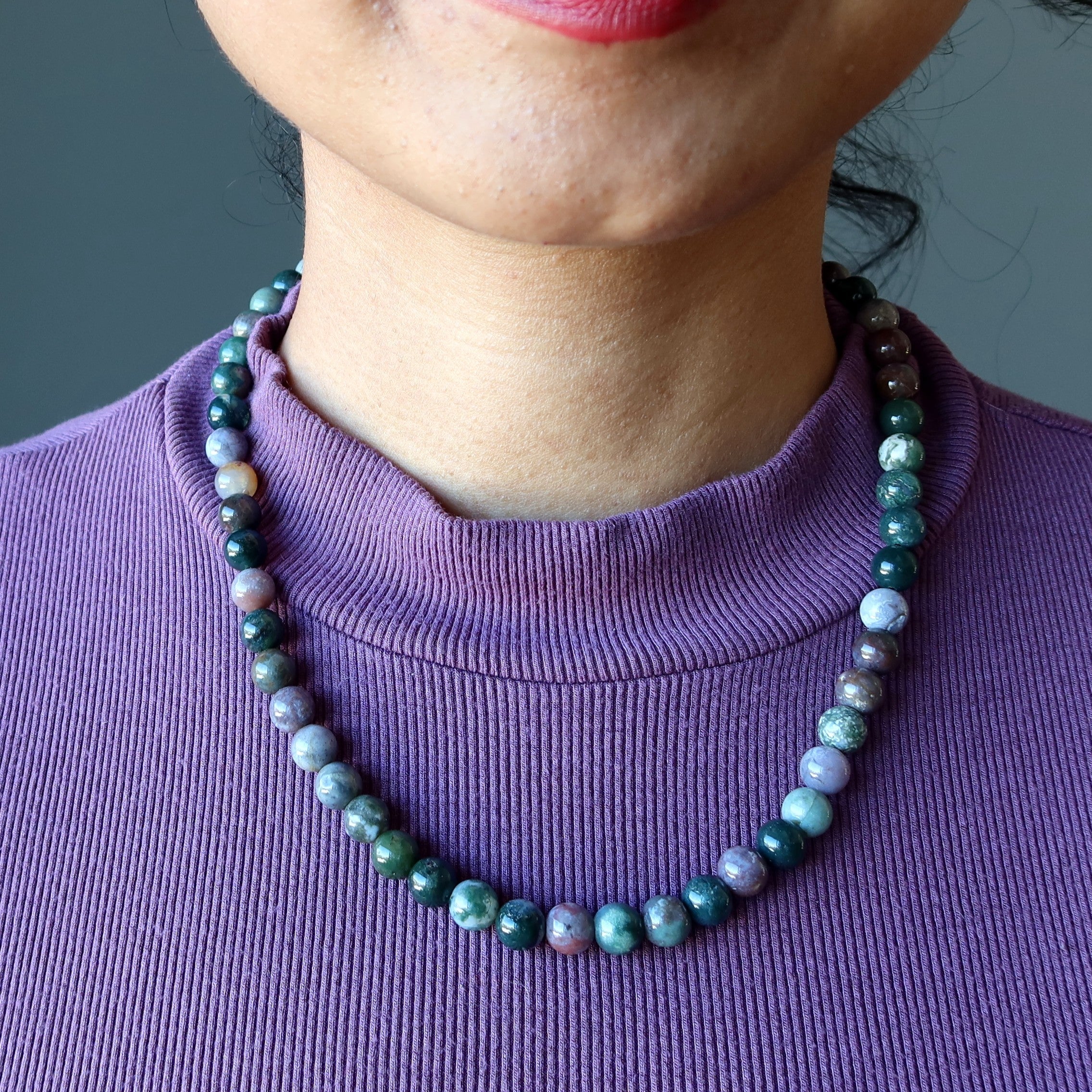Fancy Jasper Necklace Beaded Play of Colors