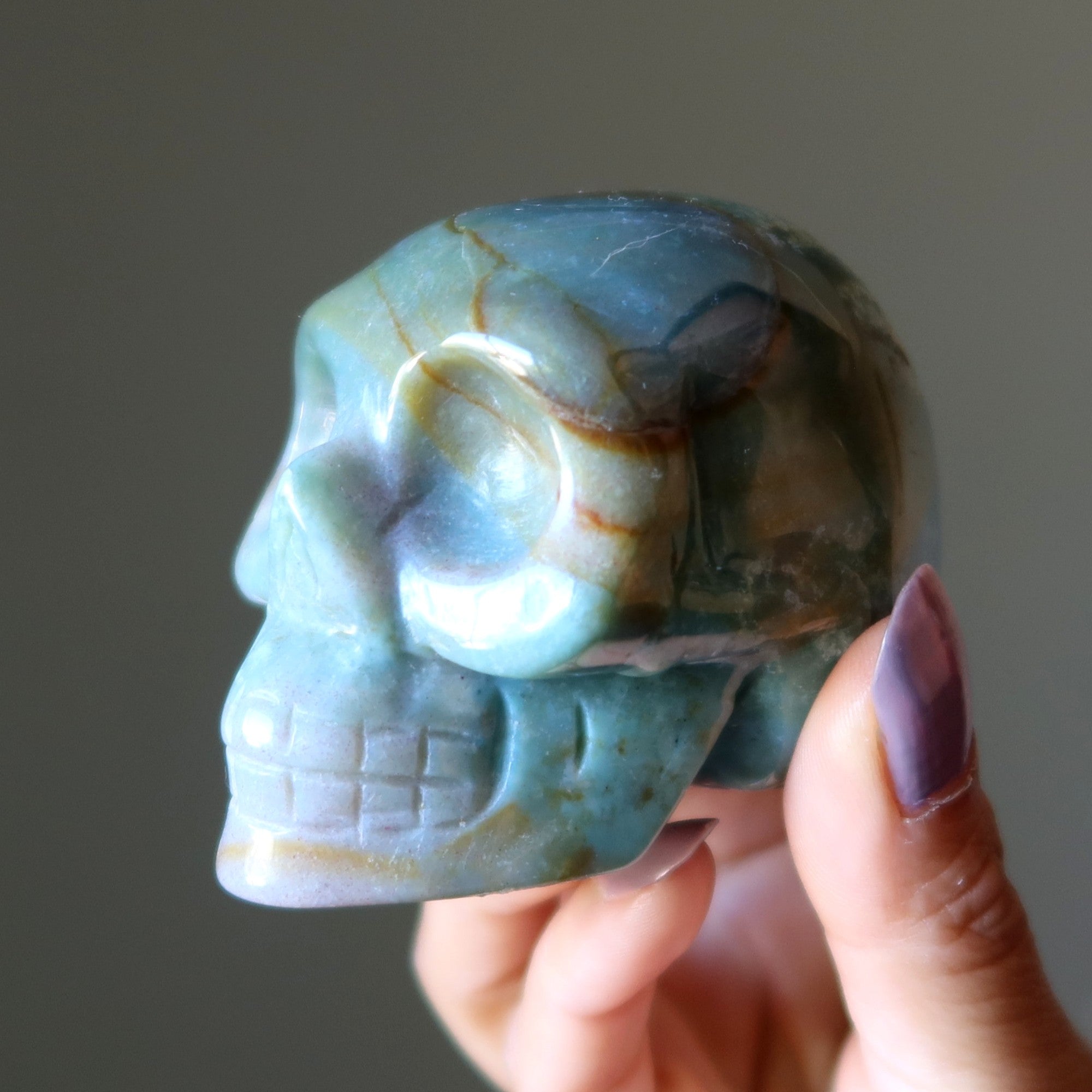 Fancy Jasper Skull Mister Uppity Crystal Figurine