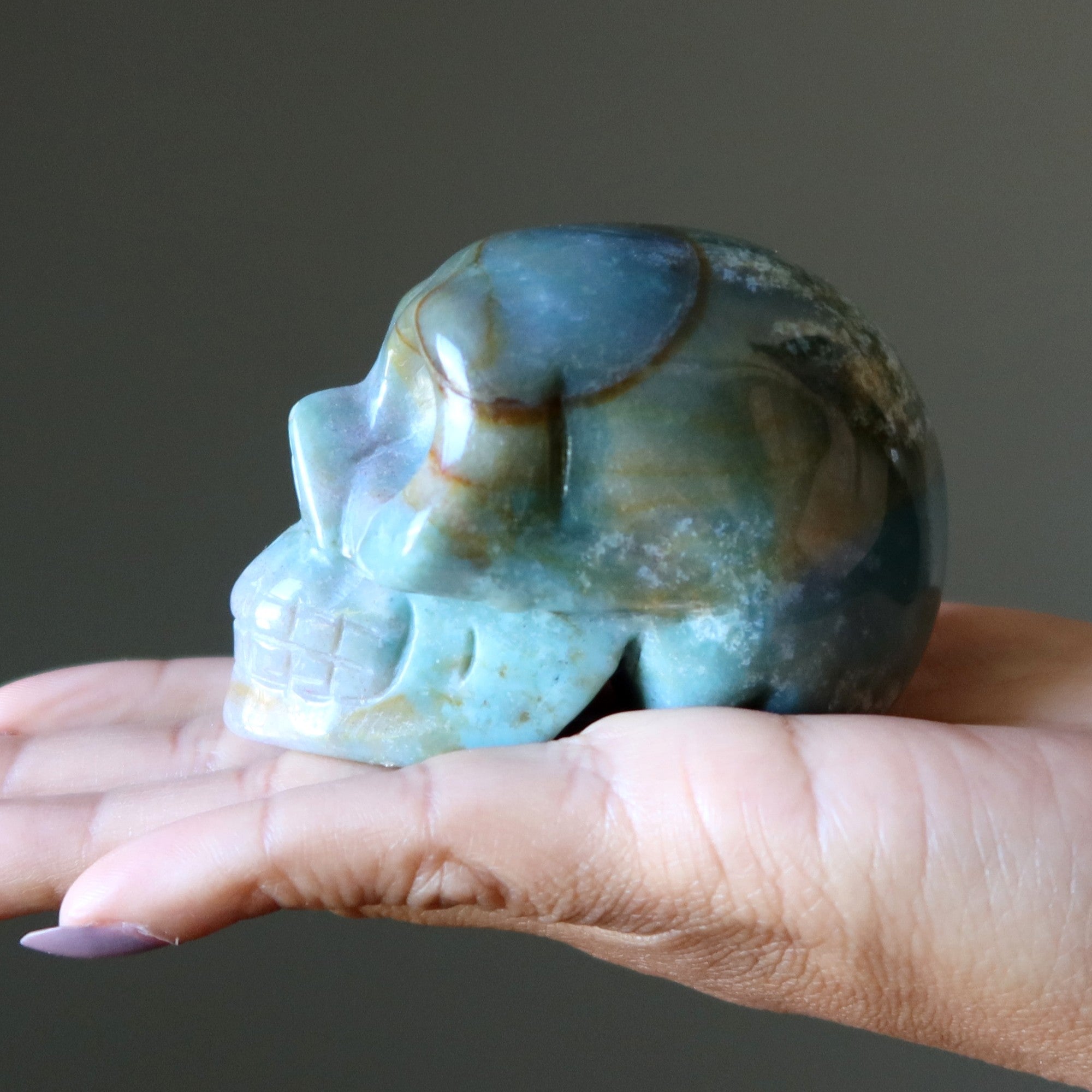 Fancy Jasper Skull Mister Uppity Crystal Figurine