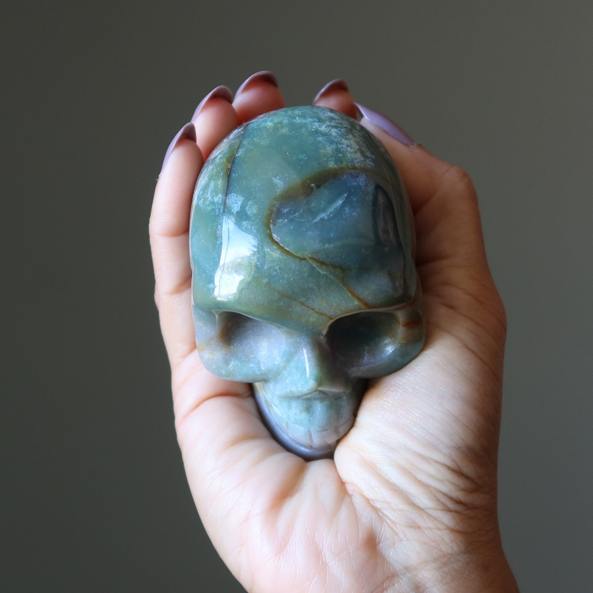 Fancy Jasper Skull Mister Uppity Crystal Figurine