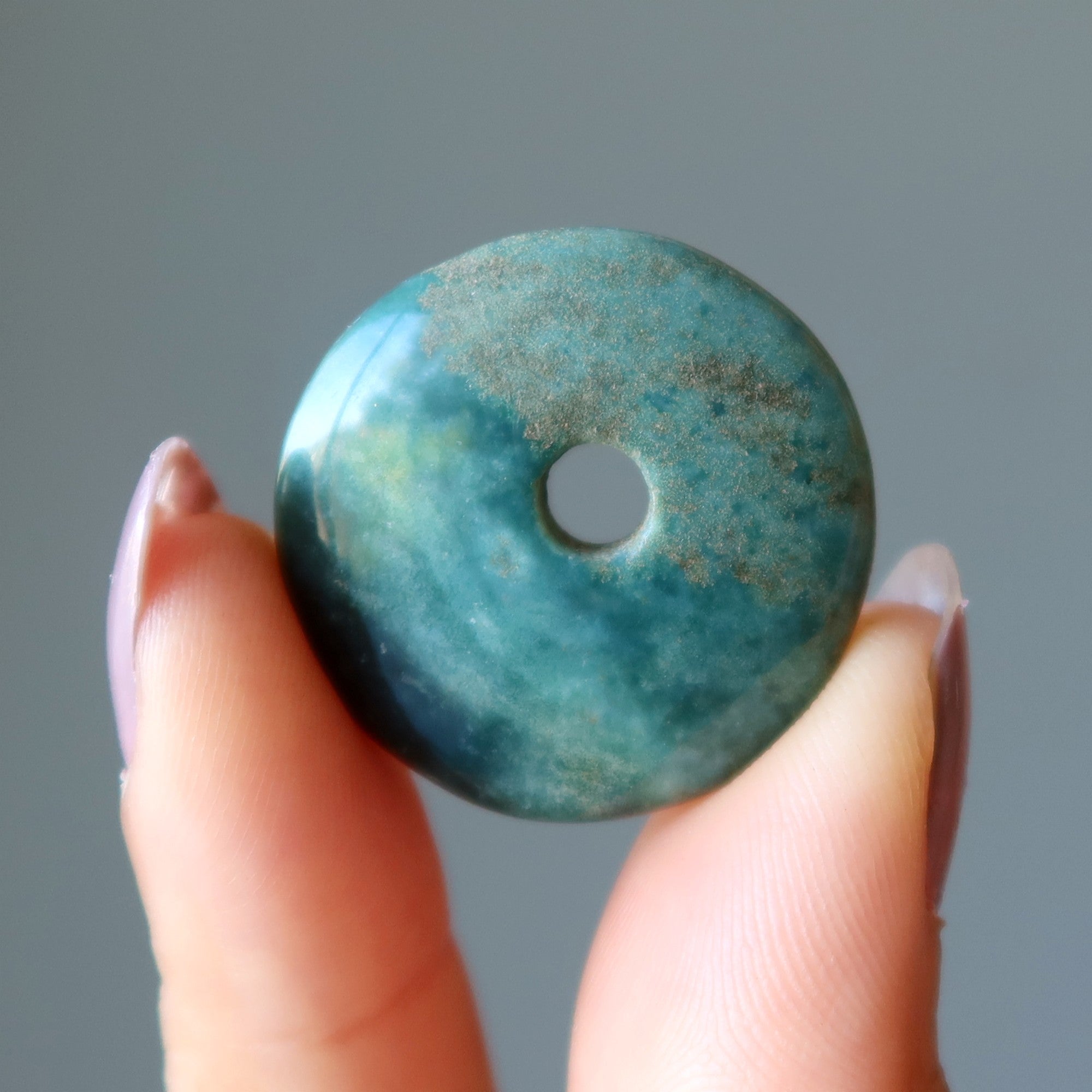 Green Jasper Gemstone Donut Circle of Life Grounding Stone