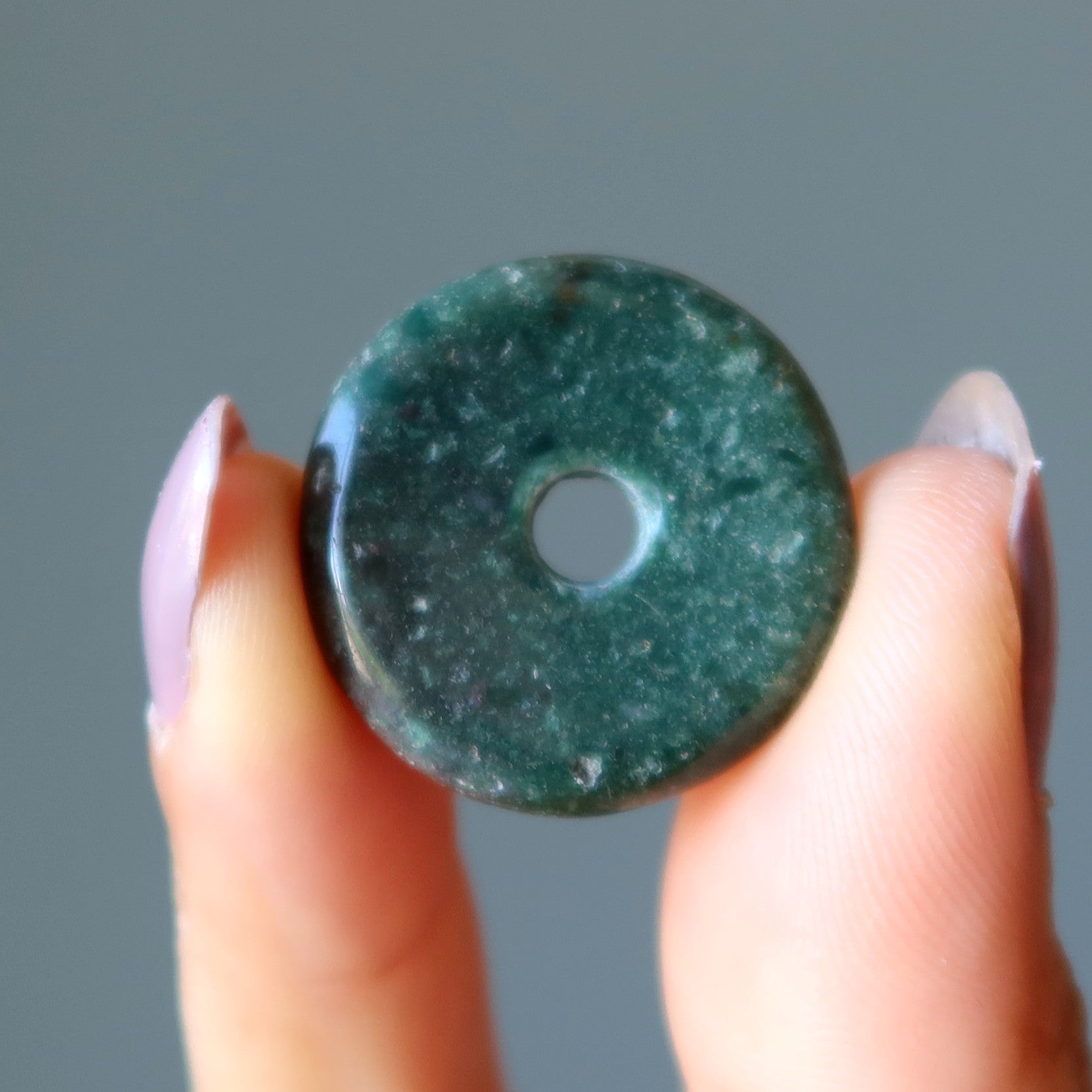 Green Jasper Gemstone Donut Circle of Life Grounding Stone