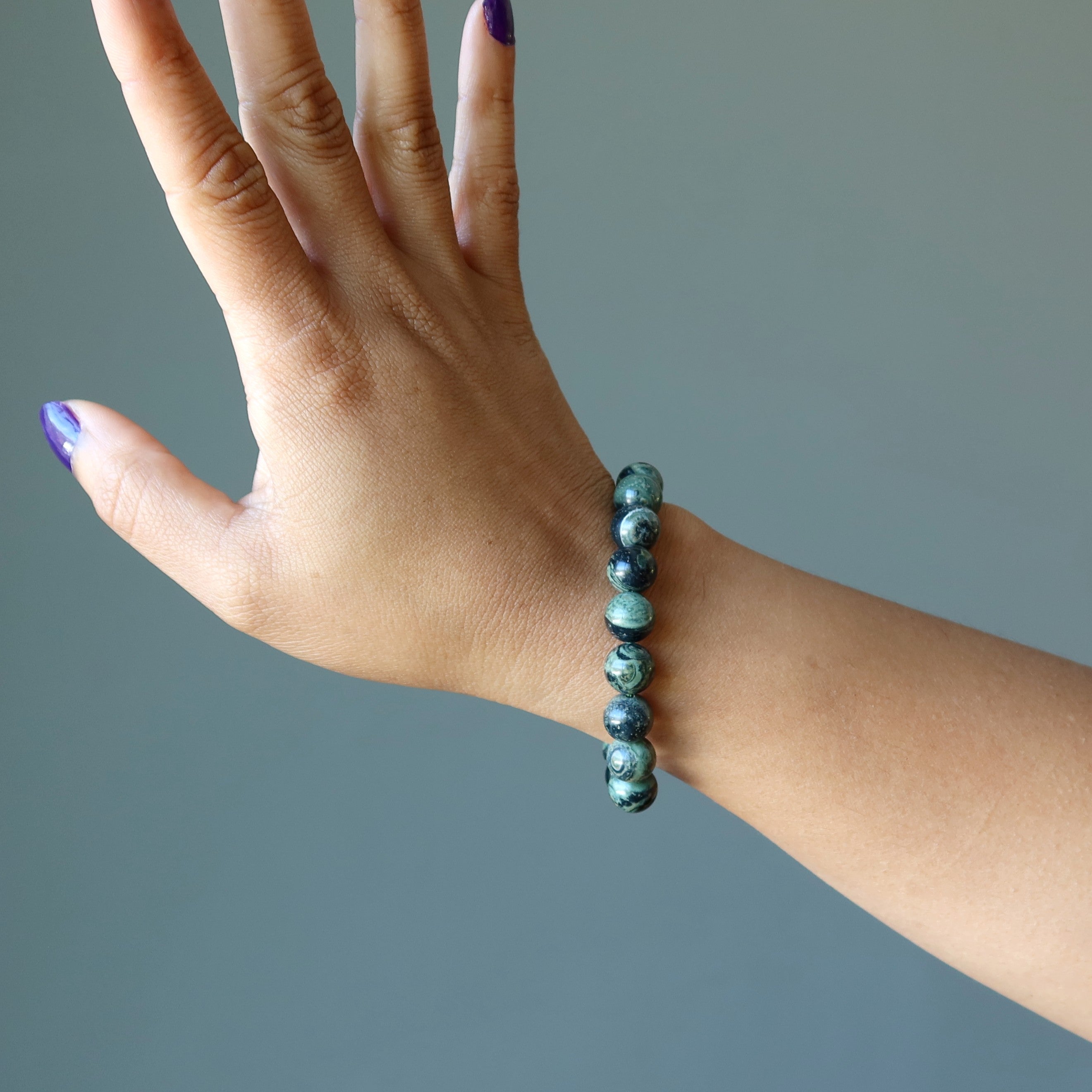 Kambaba Jasper Bracelet Green Crocodile Crystal Adventures