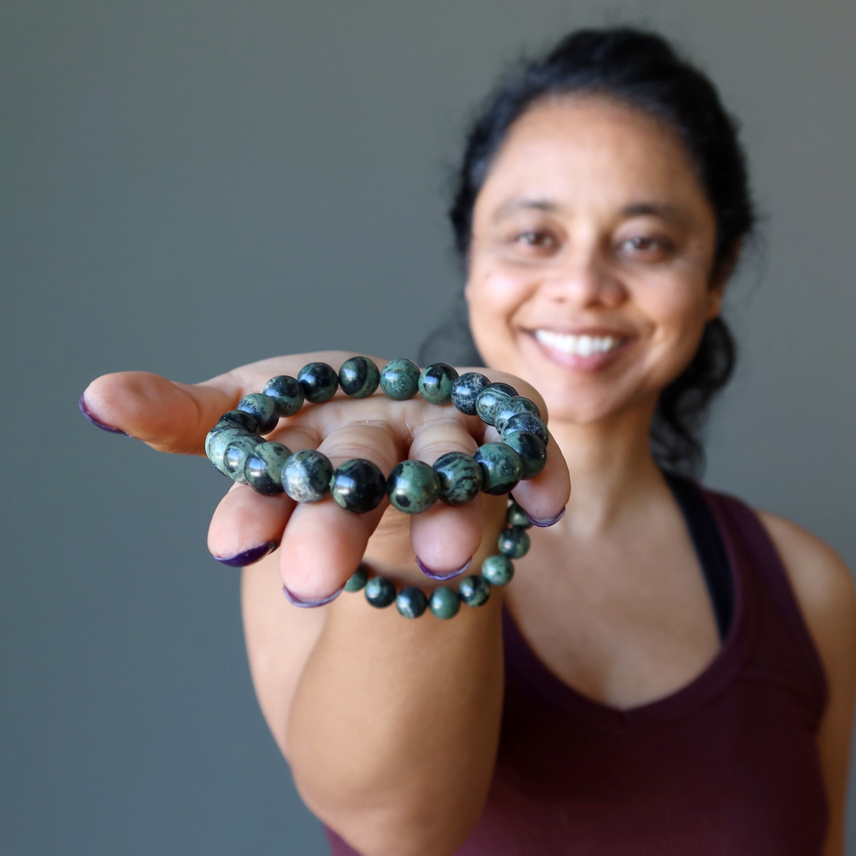 Kambaba Jasper Bracelet Green Crocodile Crystal Adventures