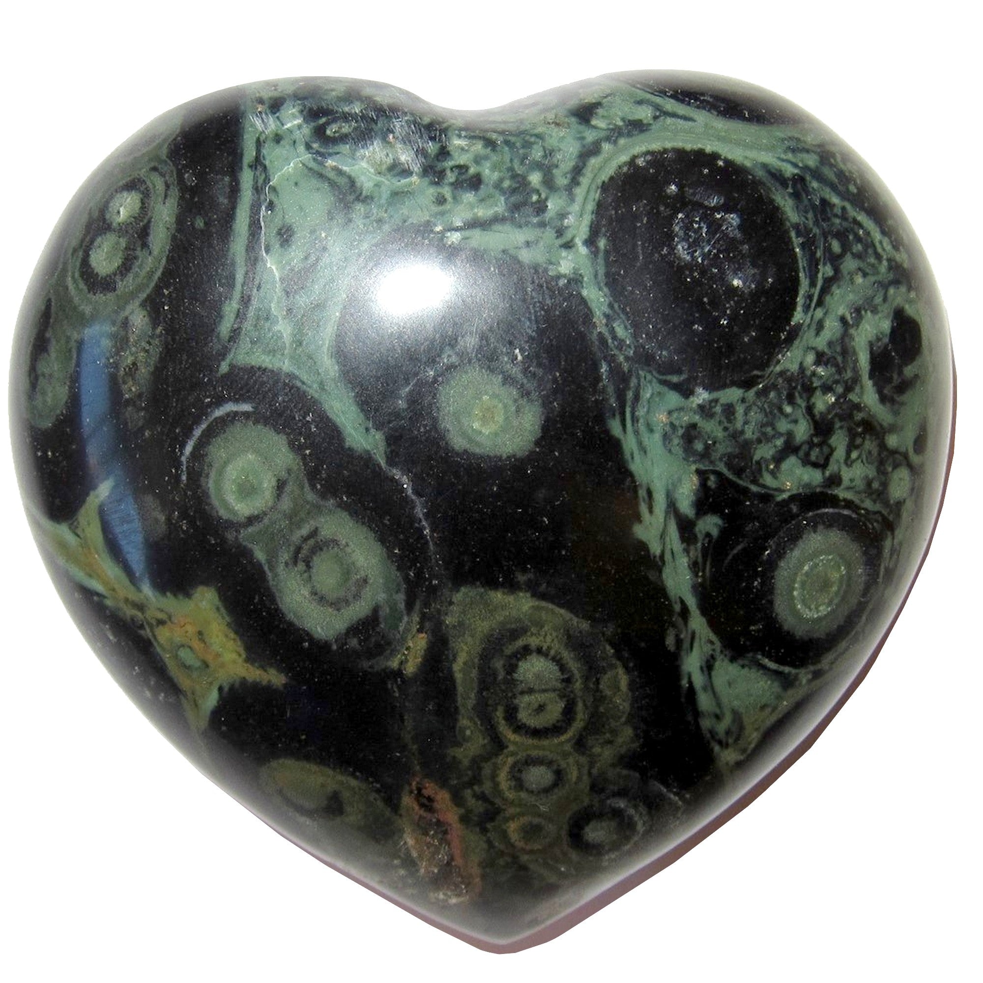 Kambaba Jasper Heart Green Crocodile Love Guardian Crystal