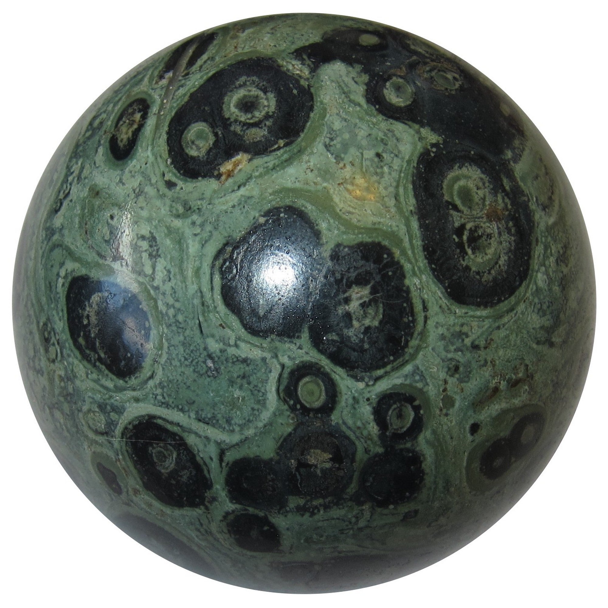 Sphère de Jaspe Kambaba Oeil de crocodile vert Protection, boule de cristal