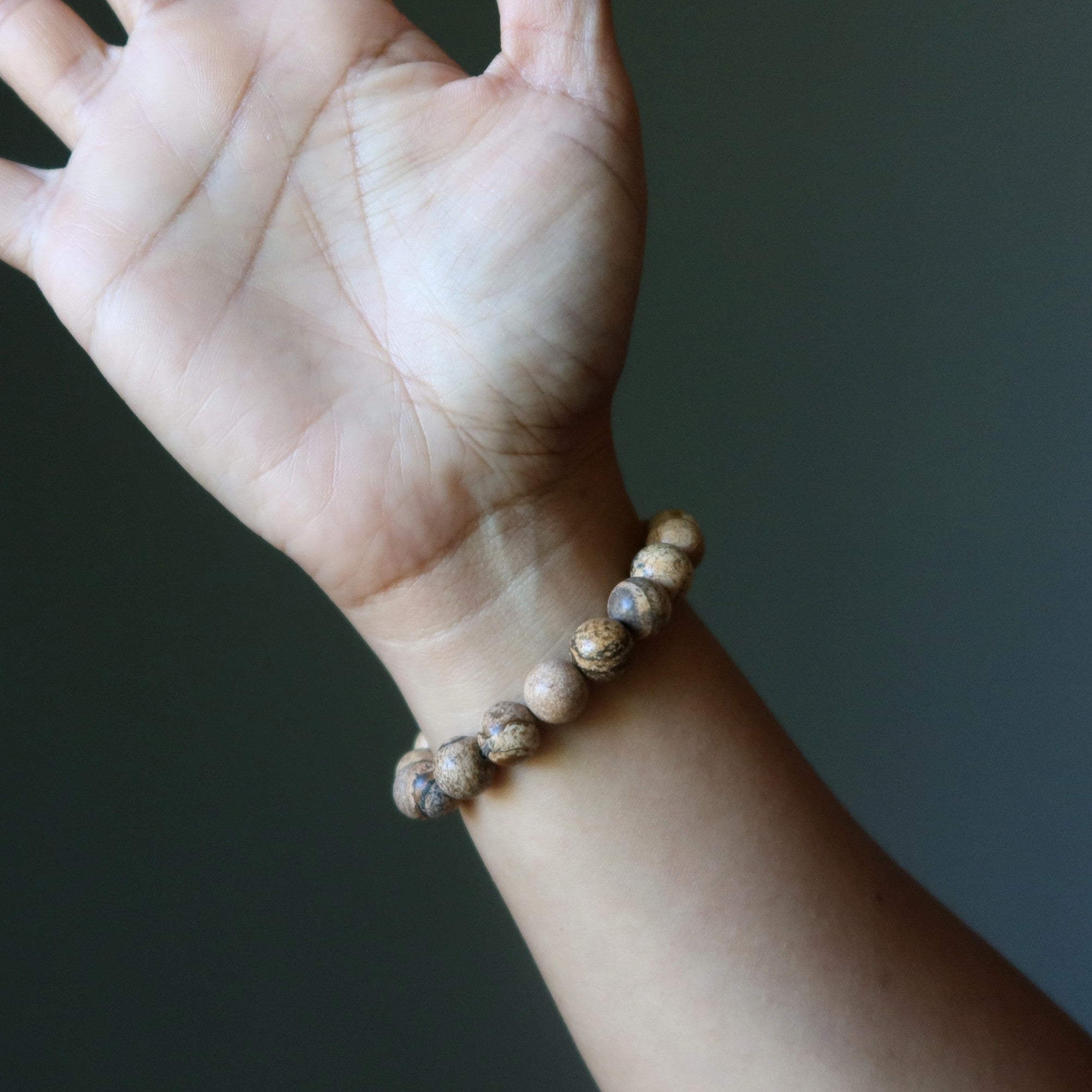 Bracelet en jaspe paysage Pierres naturelles lisses