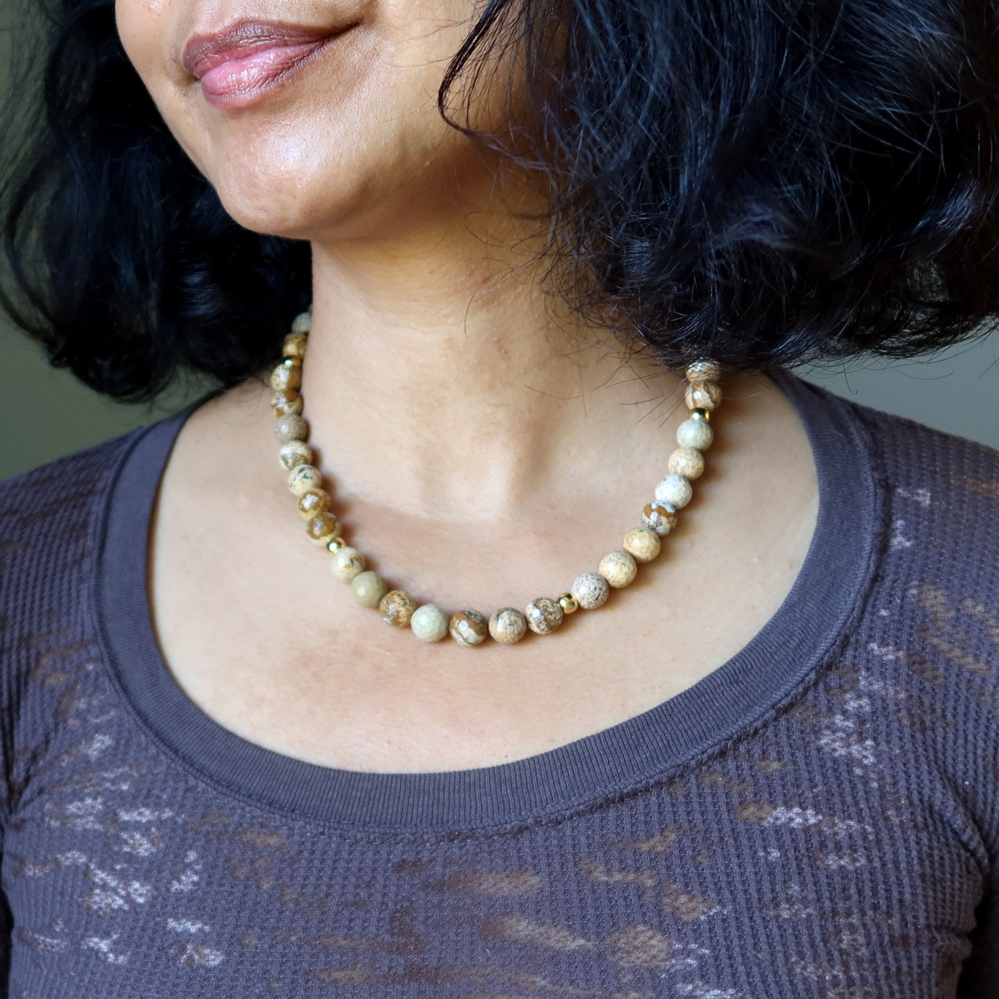 Landscape Jasper Necklace Faceted World Wonder
