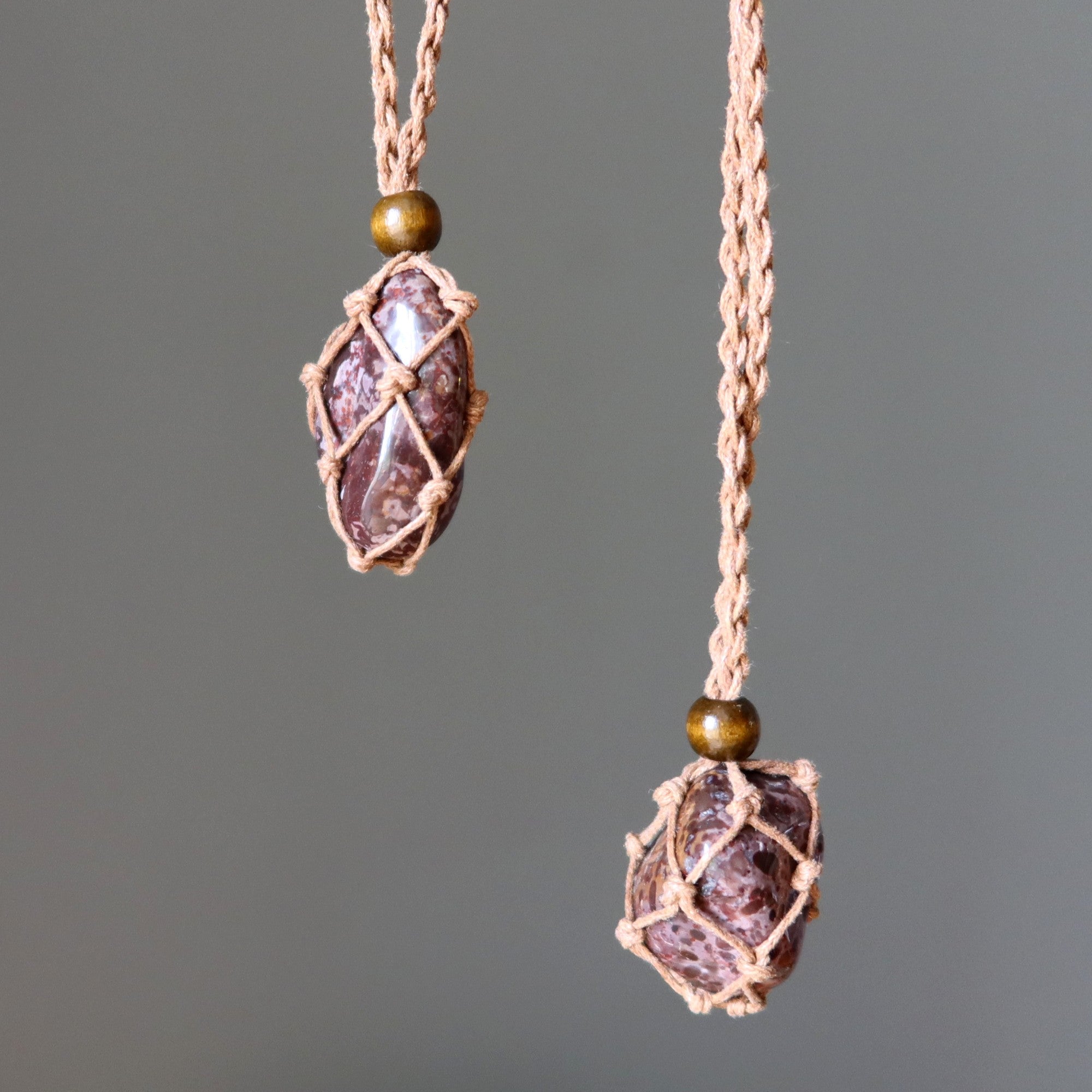 Leopard Jasper Necklace Wild Style Stone Macrame