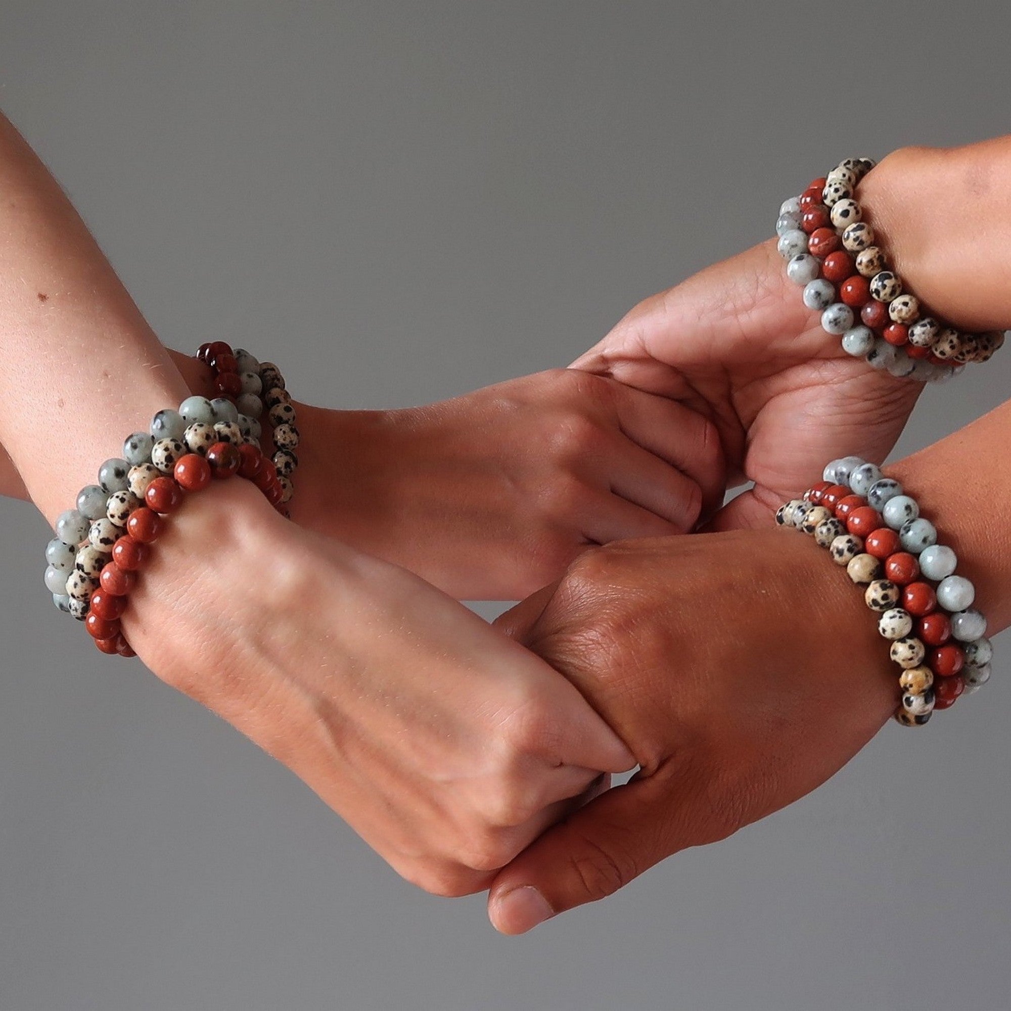 Jasper Bracelet Set Dalmation Red Kiwi Fun Loving Gems