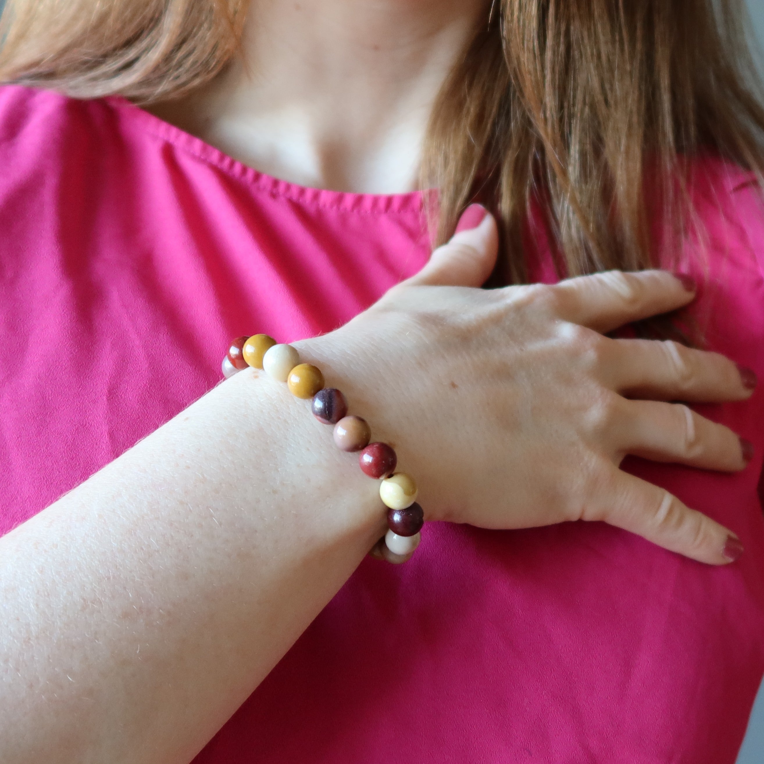 Mookaite Jasper Bracelet Colorful Crystal Carnival