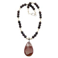 Mookaite Jasper Necklace Luscious Garnet Gunmetal